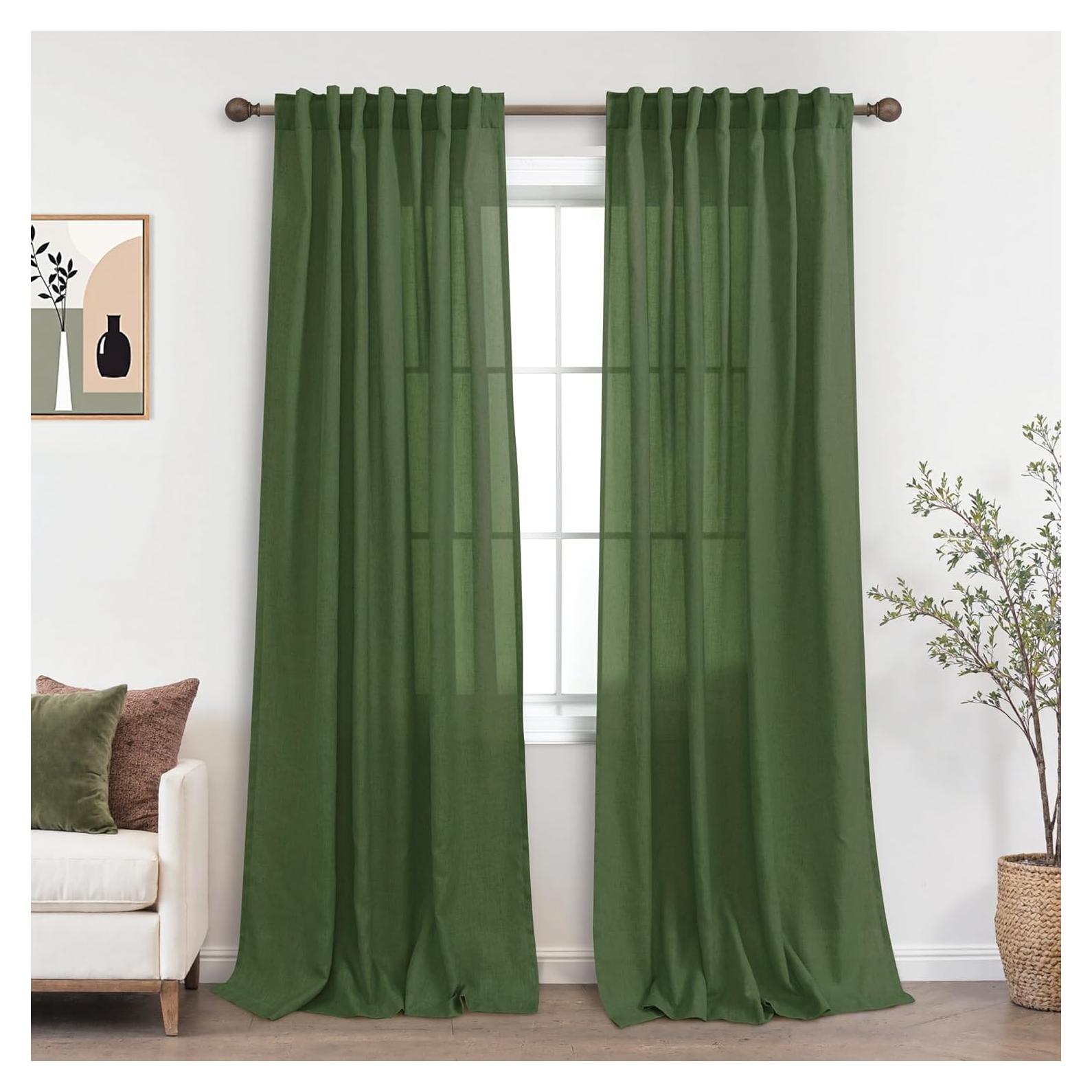 Cortinas KOUFALL Verde Oliva 2 Paneles 52x213 cm