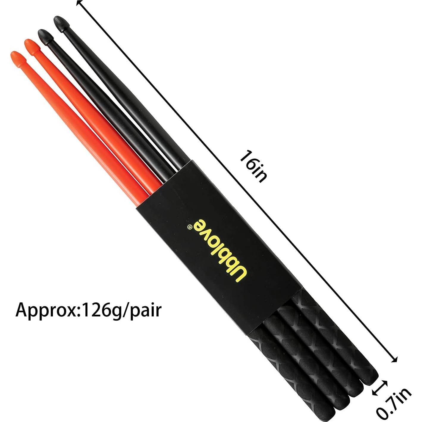 Baquetas de Nylon Tamaño 40.6cm 2 pares Antideslizantes