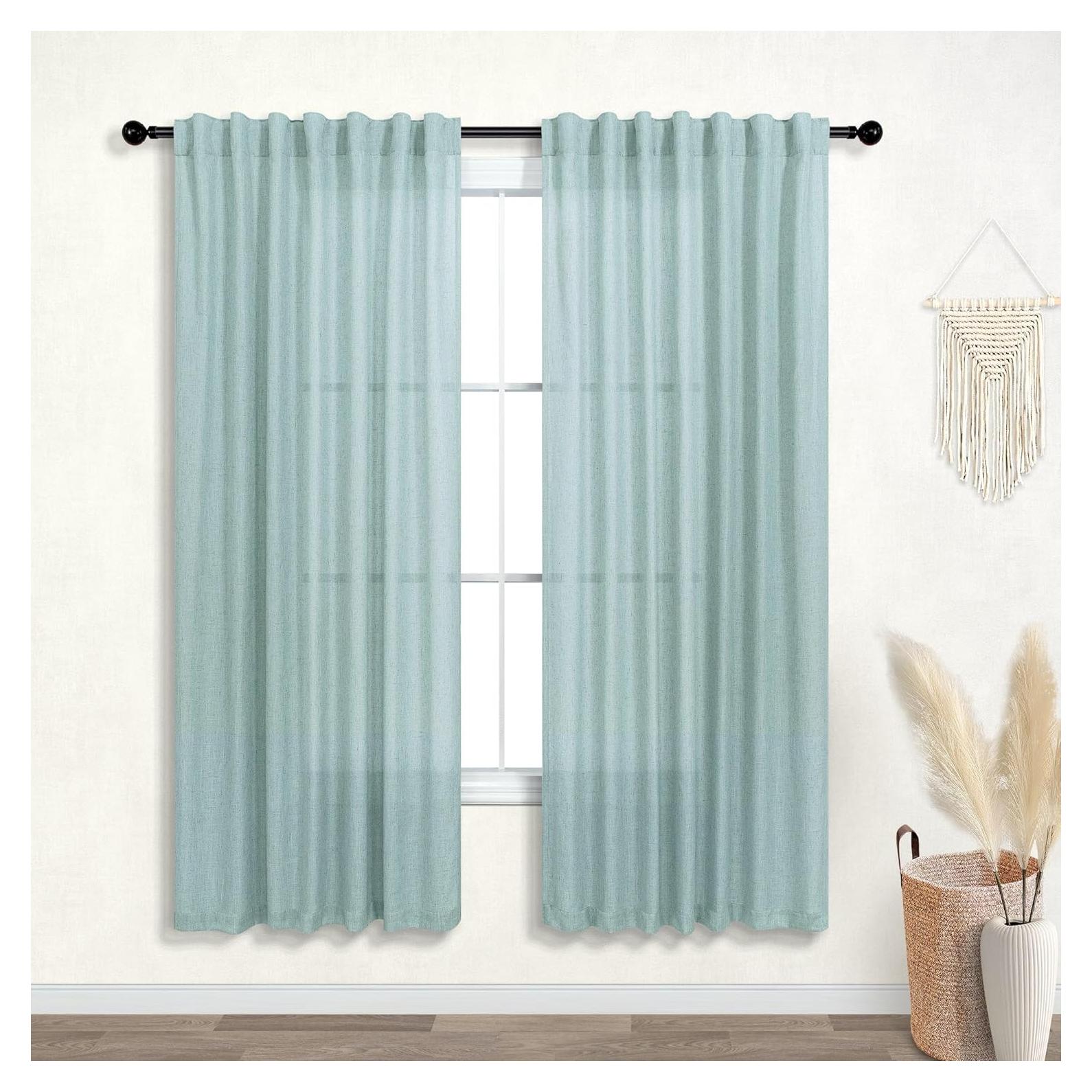 Cortinas KOUFALL 2 Paneles 160x132 cm Verde Menta
