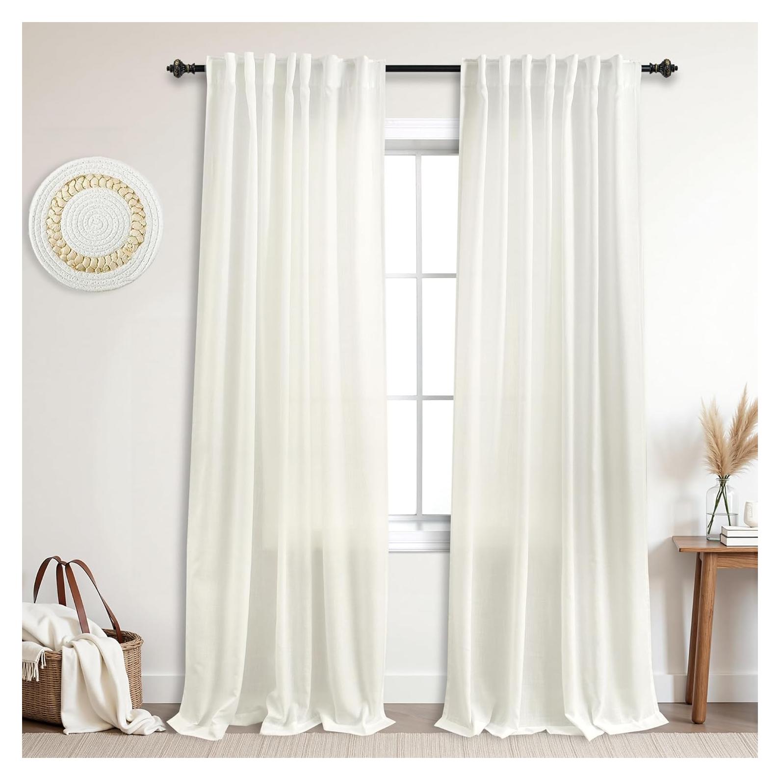 Cortinas KOUFALL Marfil 2 Paneles 1.20m x 2.13m Filtrado Luz