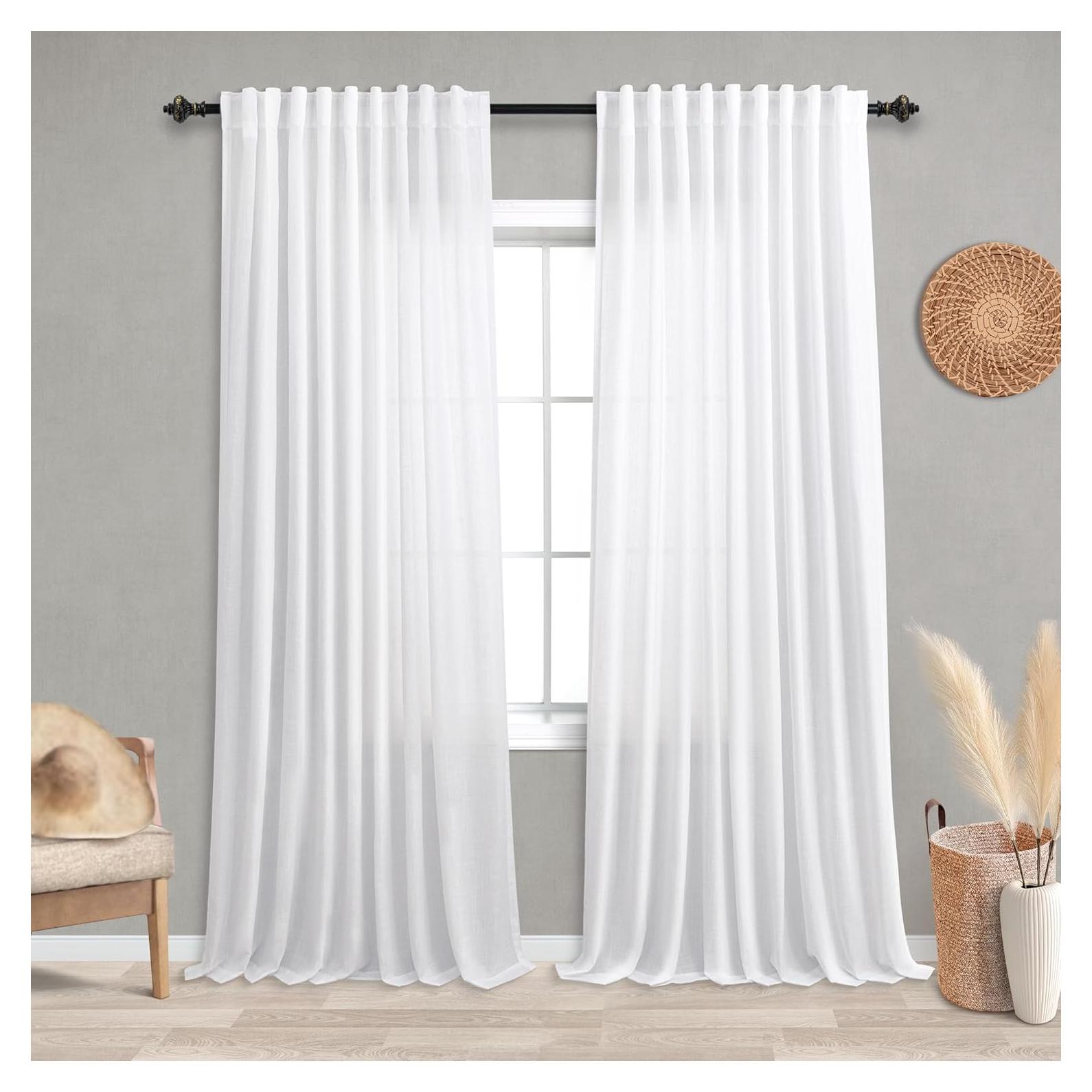 Cortinas Sheer KOUFALL Lino 2 Piezas 1.70 kg 1.50 cm
