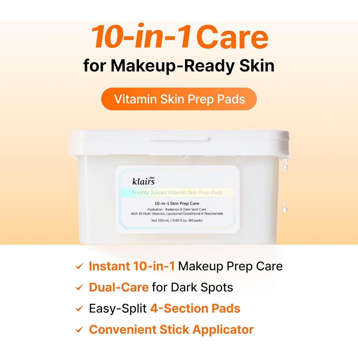 Almohadillas Tónicas DearKlairs Vitamina 80 unidades 10 en 1