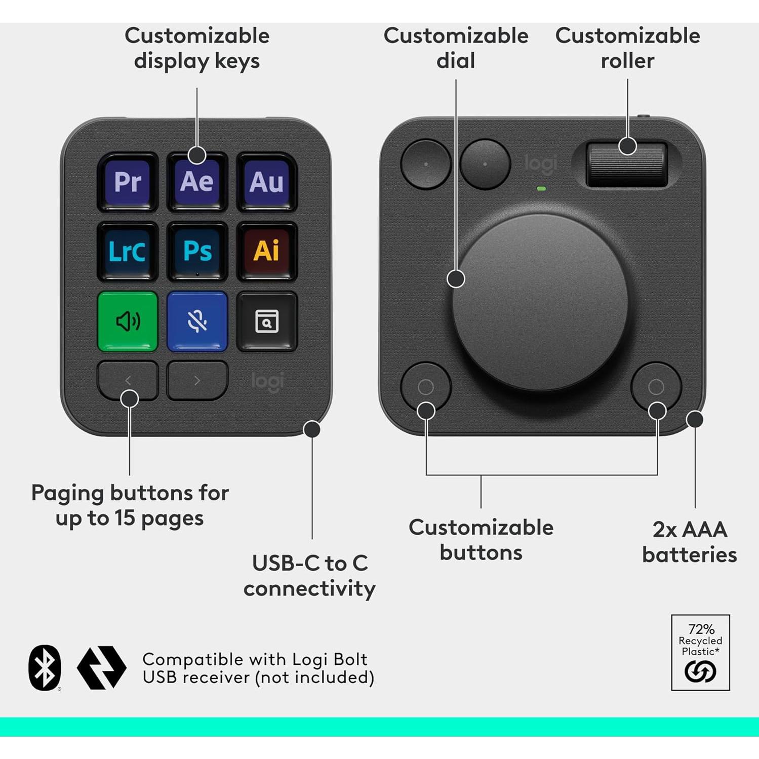 Consola Creativa Logitech MX - 9 Teclas LCD Personalizables