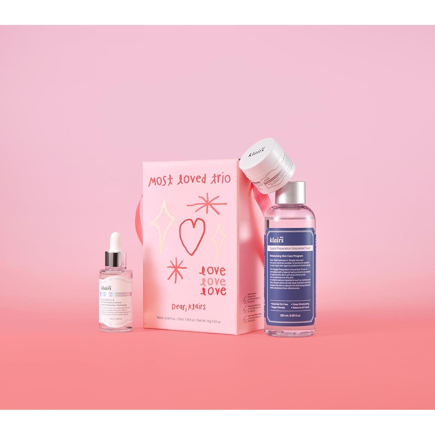 Conjunto de Cuidado de Piel DearKlairs - Tónico, Suero y Máscara