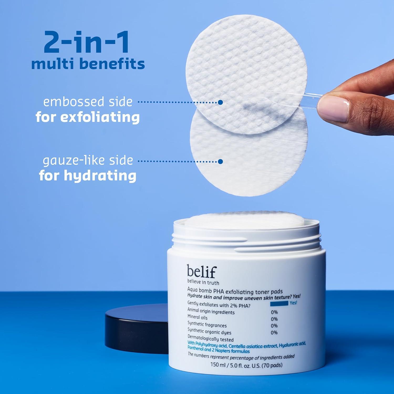 Almohadillas de Tónico belif PHA 2% - Hidratantes y Calmantes 70 Unidades