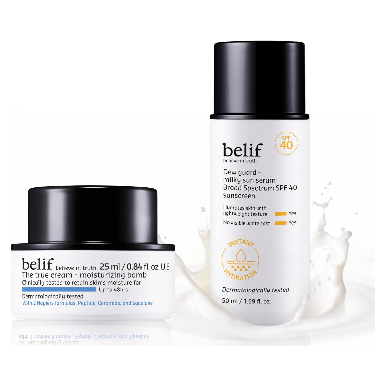 Set de Cuidado de Piel belif: Bomba Hidratante + Suero Solar SPF 40