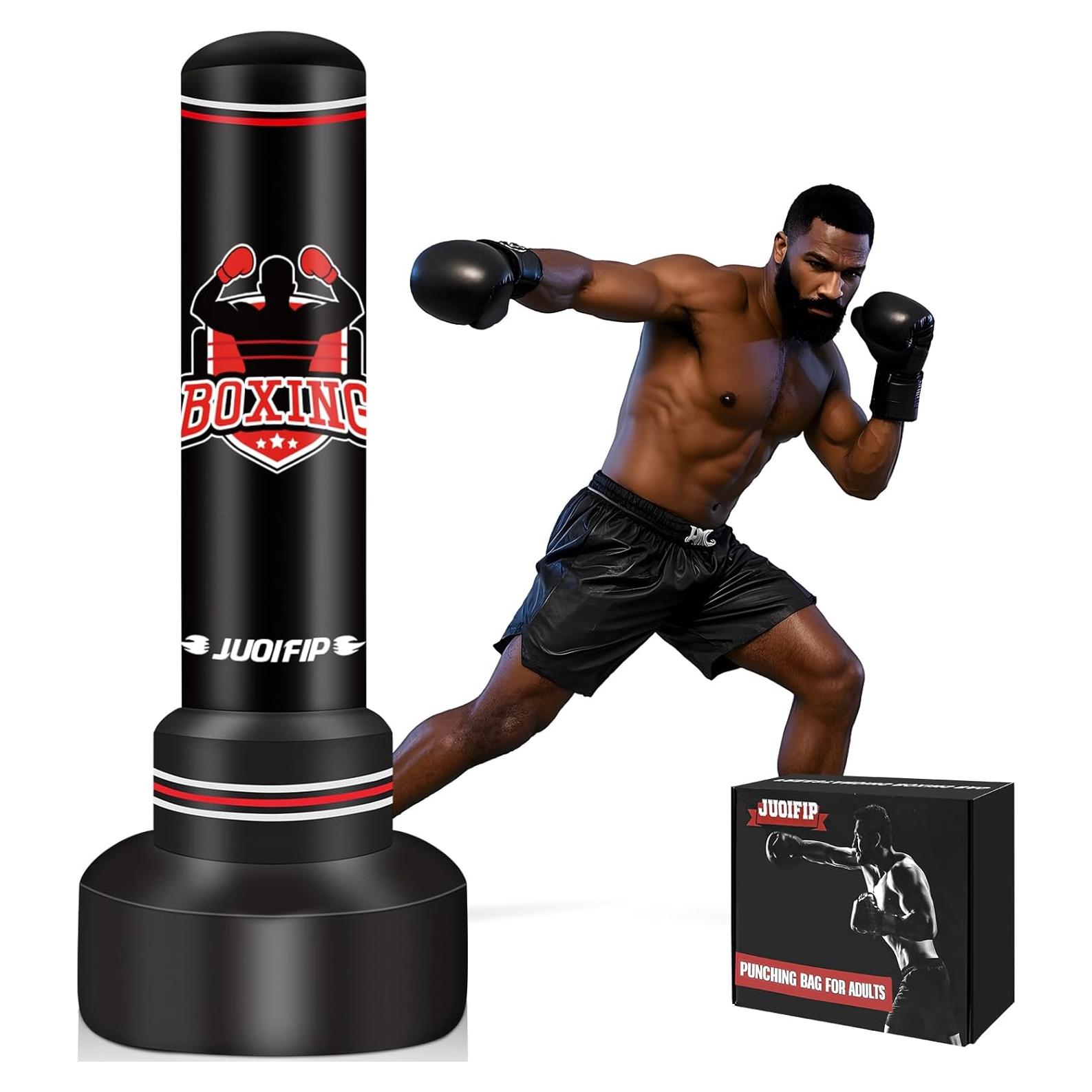 Bolsa de Boxeo de Pie JUOIFIP 177.8 cm con Guantes y Bomba