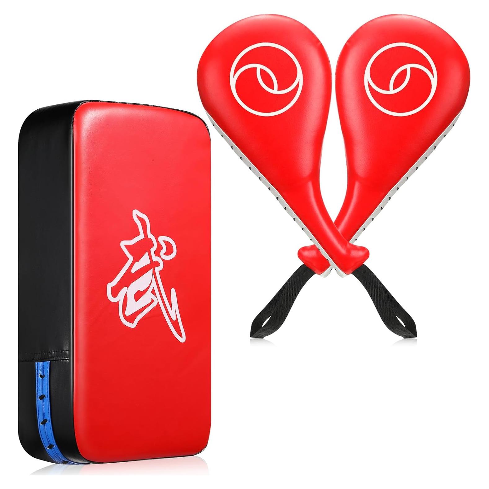 Almohadillas de Patada Taekwondo Poen 3 Pcs PU Rojo