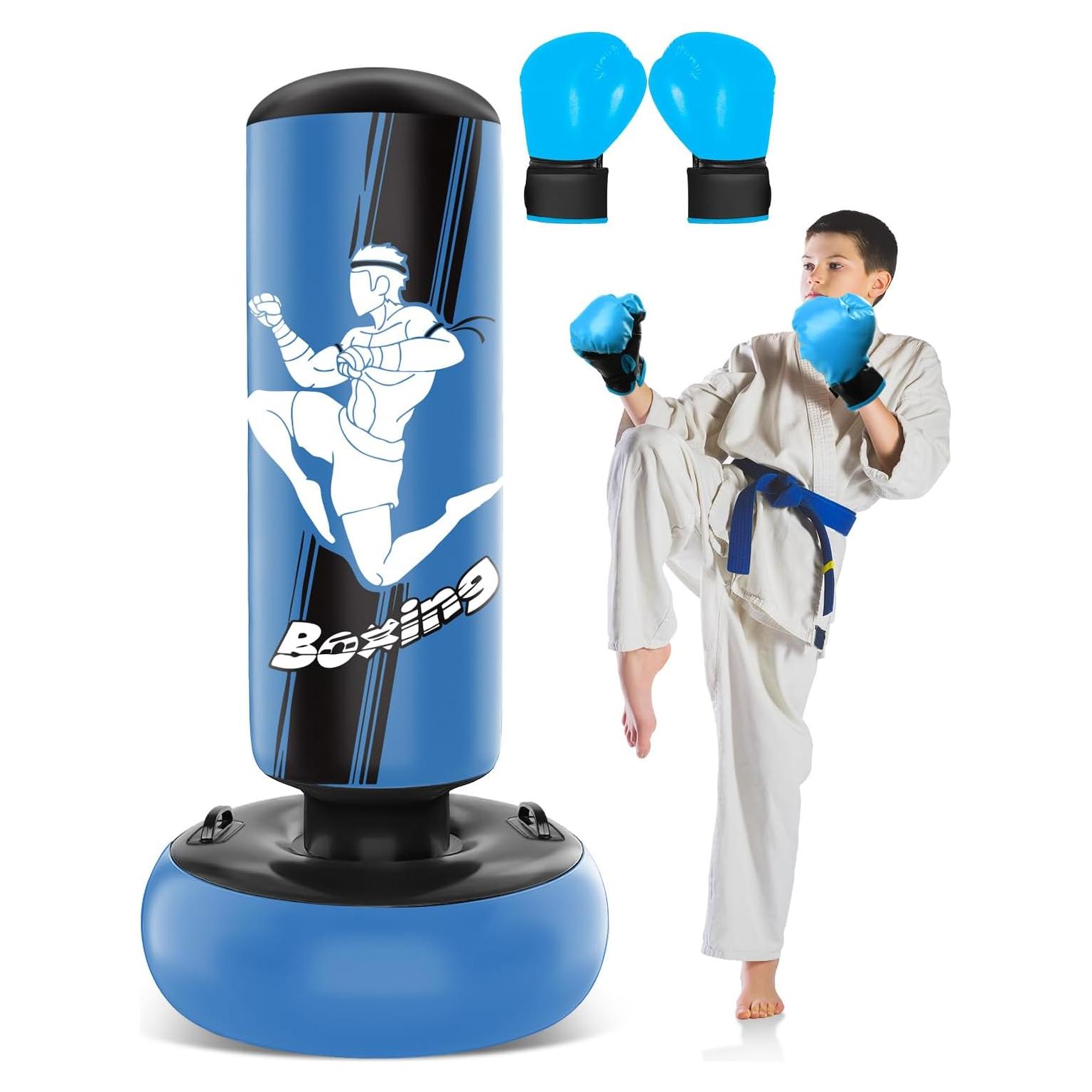 Bolsa de Boxeo Inflable YORWHIN 165 cm con Guantes para Niños