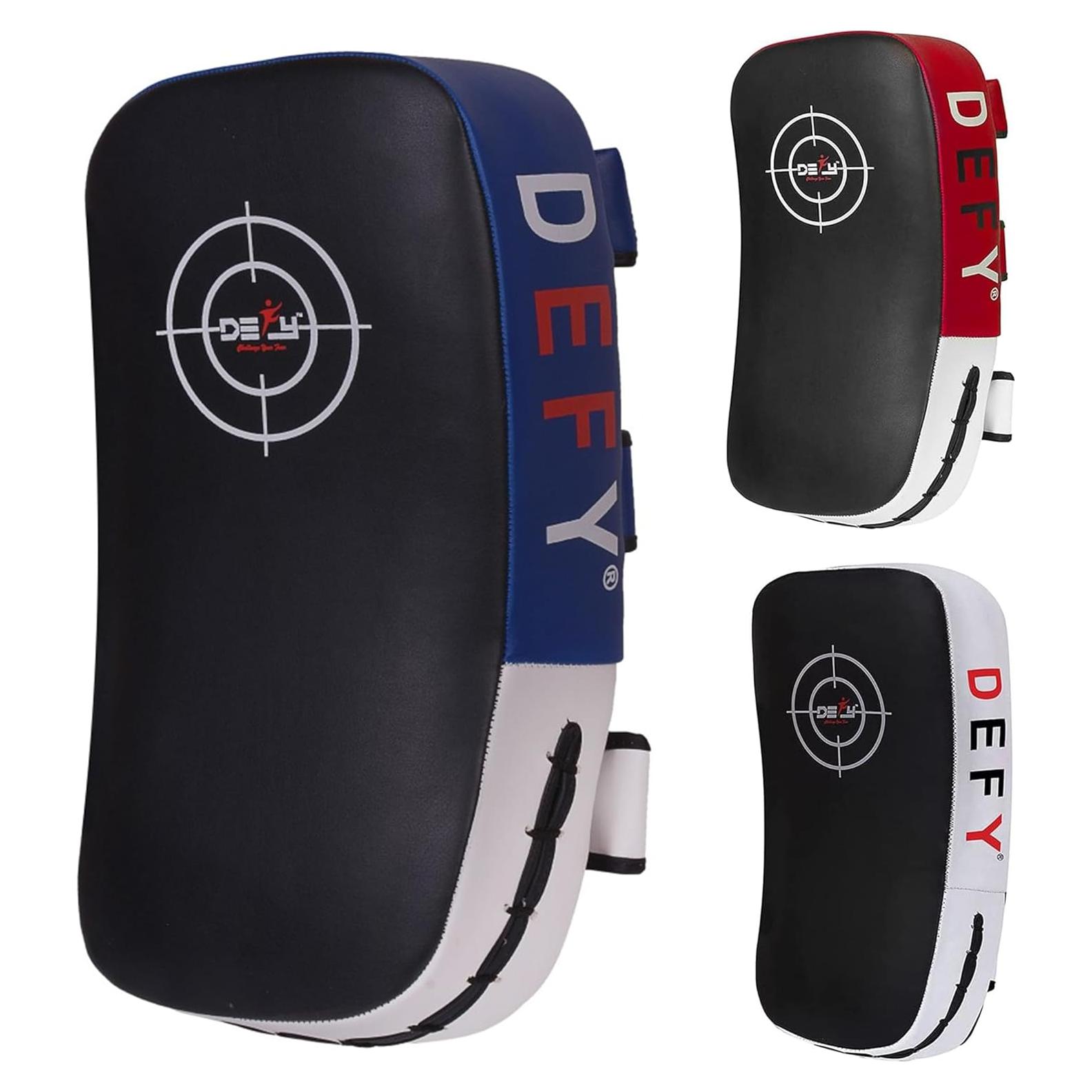 Defy Thai Pads de Cuero para Boxeo y Karate 37x19cm Azul