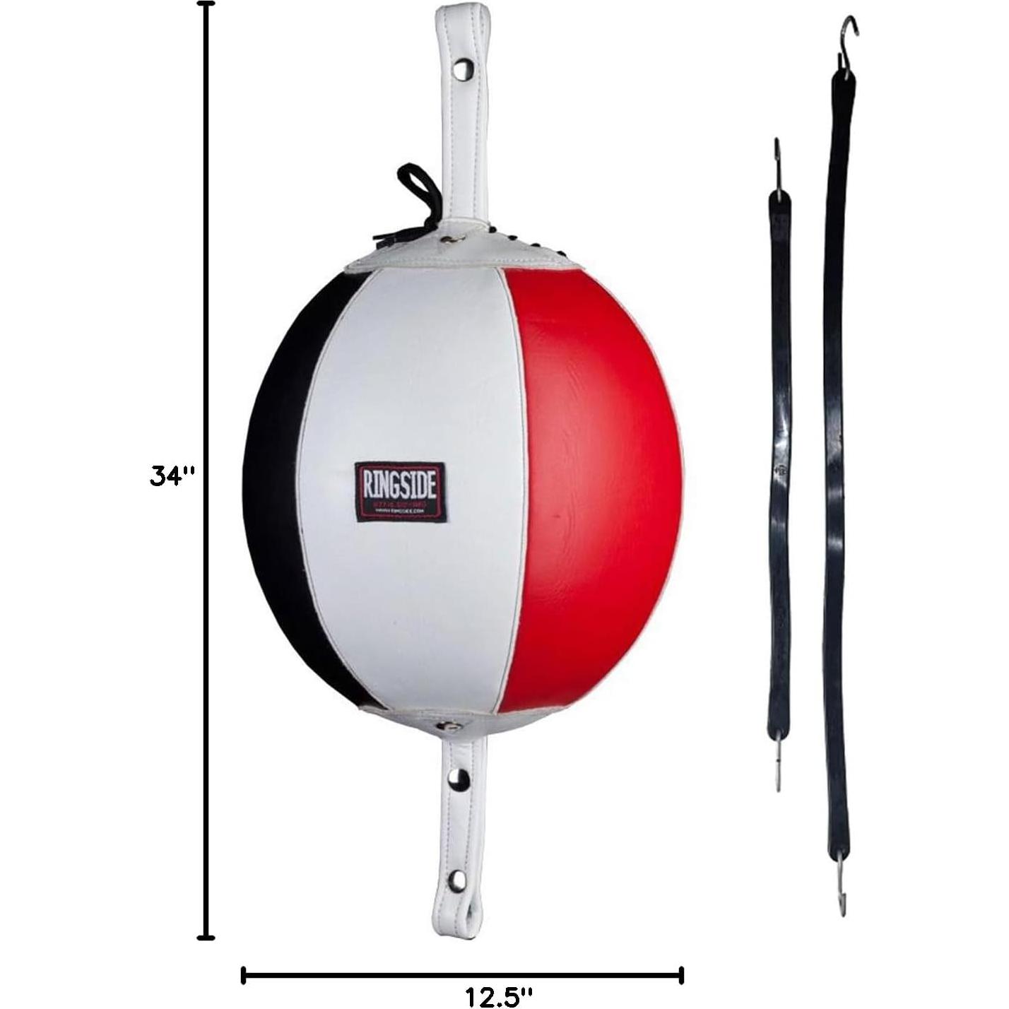 Bolsa de Boxeo Doble de Cuero Ringside 12.7 cm Rojo/Blanco/Negro