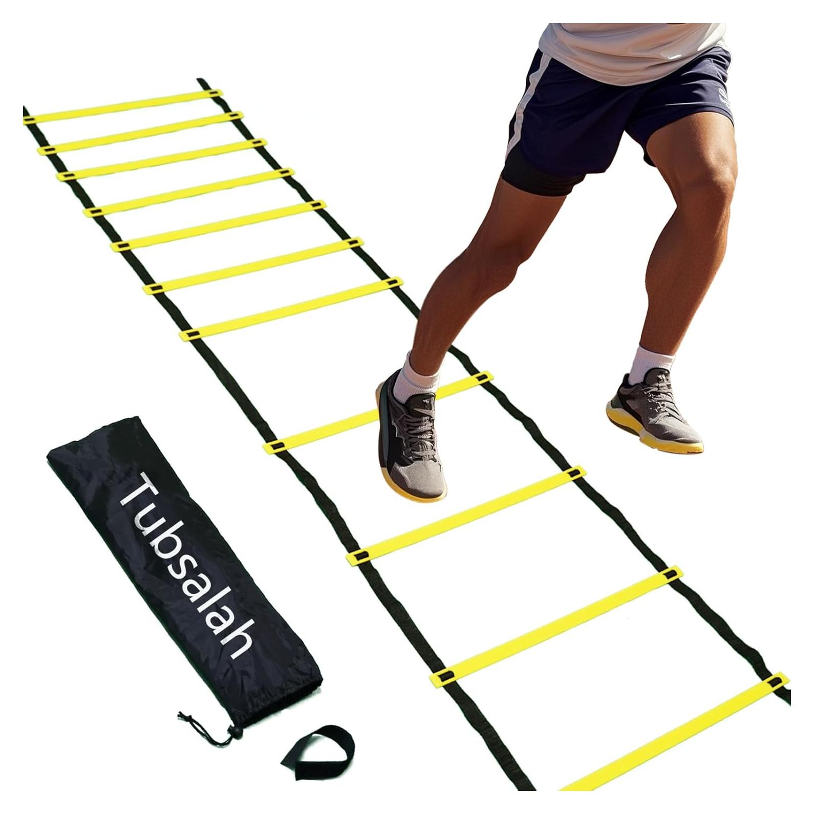 Escalera de Agilidad Ajustable Tubsalah 6m con Bolsa - Entrenamiento Fútbol y Baloncesto