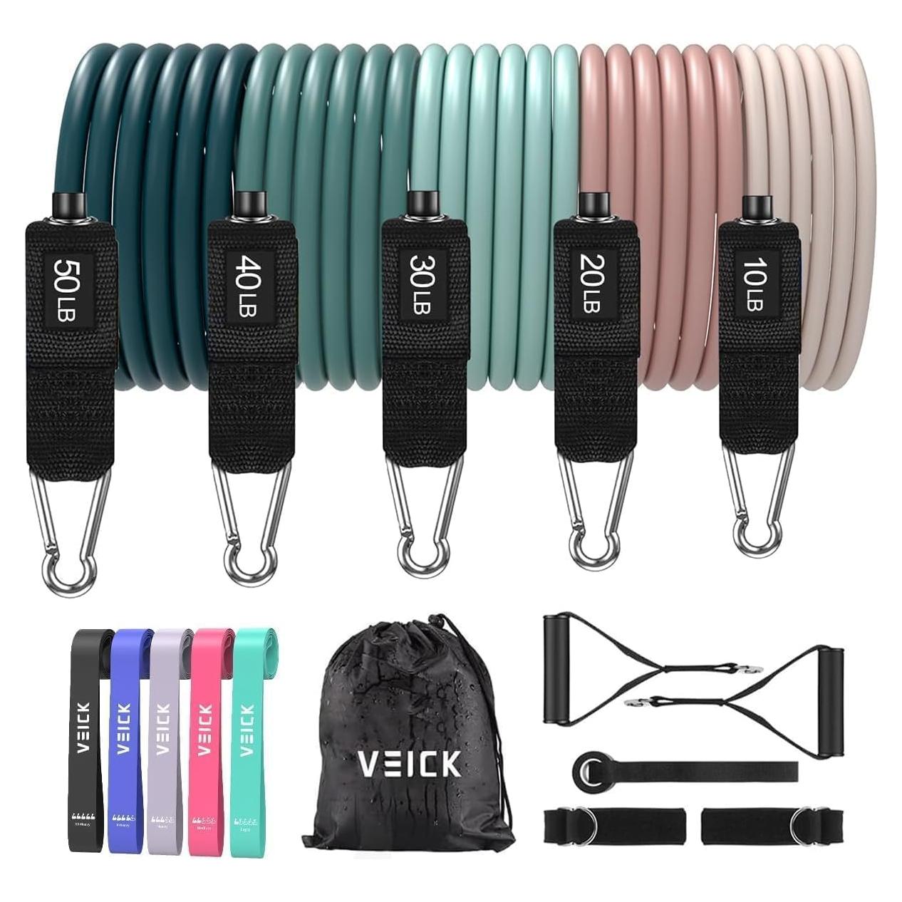 Bandas de Resistencia VEICK 150LBS con Mangos y Accesorios