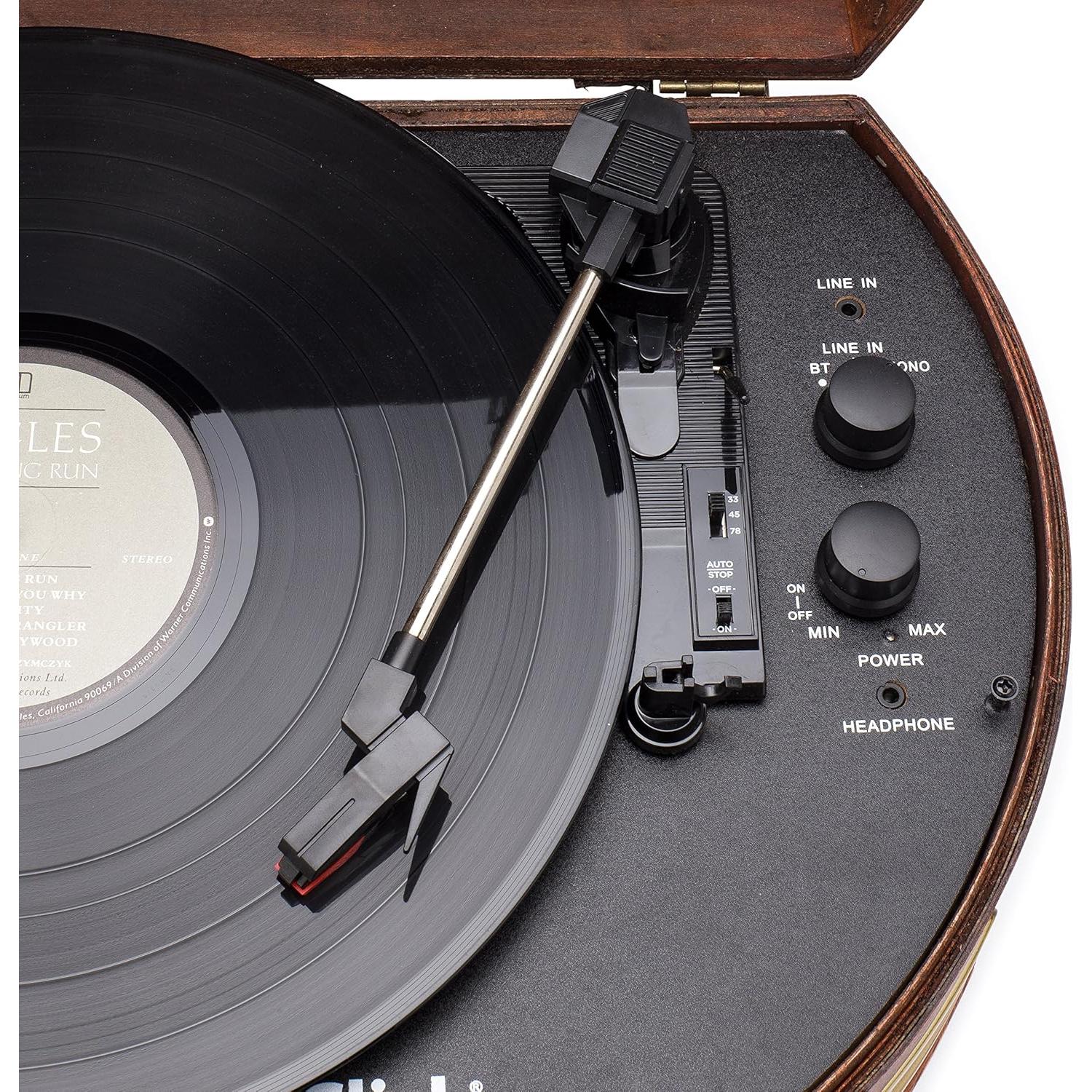 Tocadiscos Vintage ClearClick Bluetooth USB 33/45/78 RPM