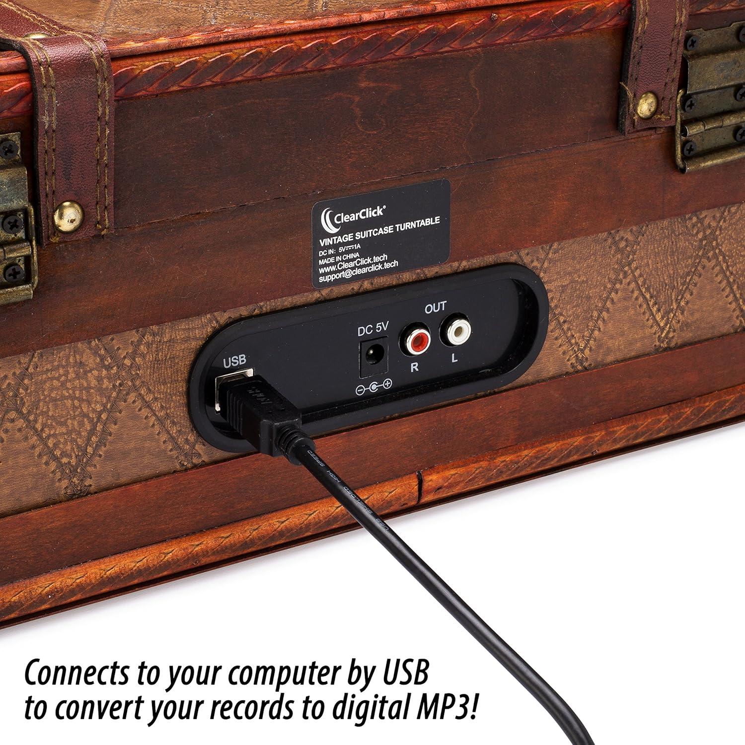 Tocadiscos Vintage ClearClick Bluetooth USB 33/45/78 RPM