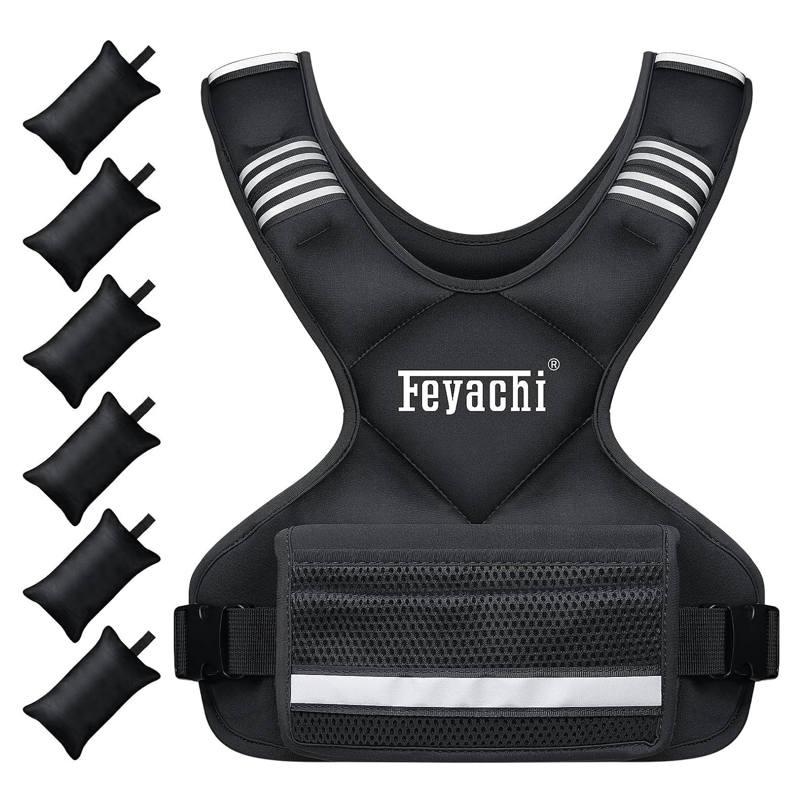 Chaleco con peso ajustable Feyachi 1.4kg a 5.4kg para entrenamiento
