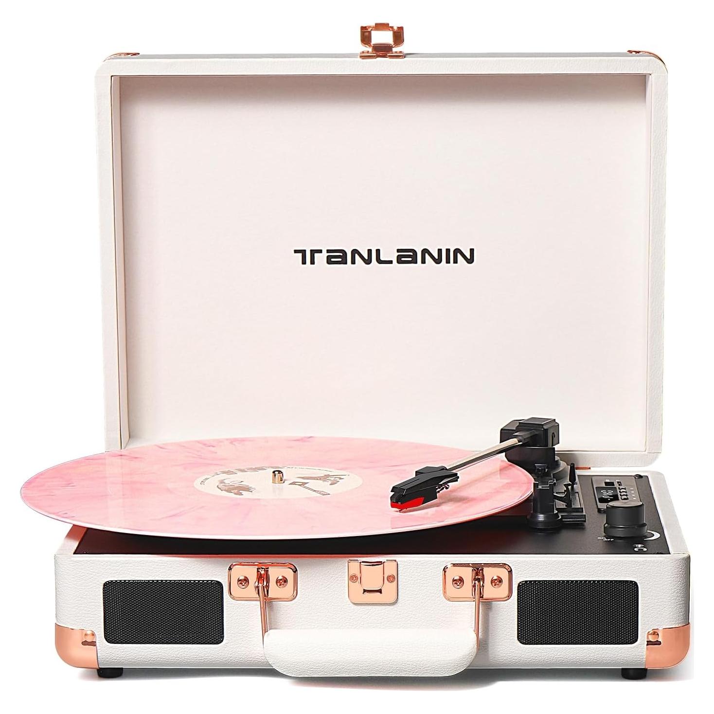 Reproductor de Vinilo Bluetooth TANLANIN TE-001WT 3 Velocidades