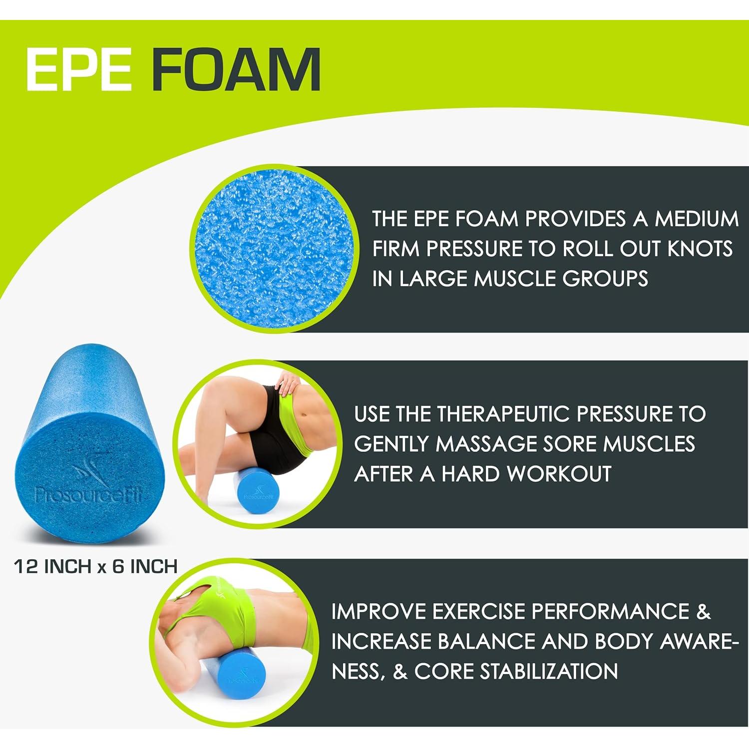 Rodillo de Espuma ProsourceFit 30.48 cm para Masaje y Equilibrio