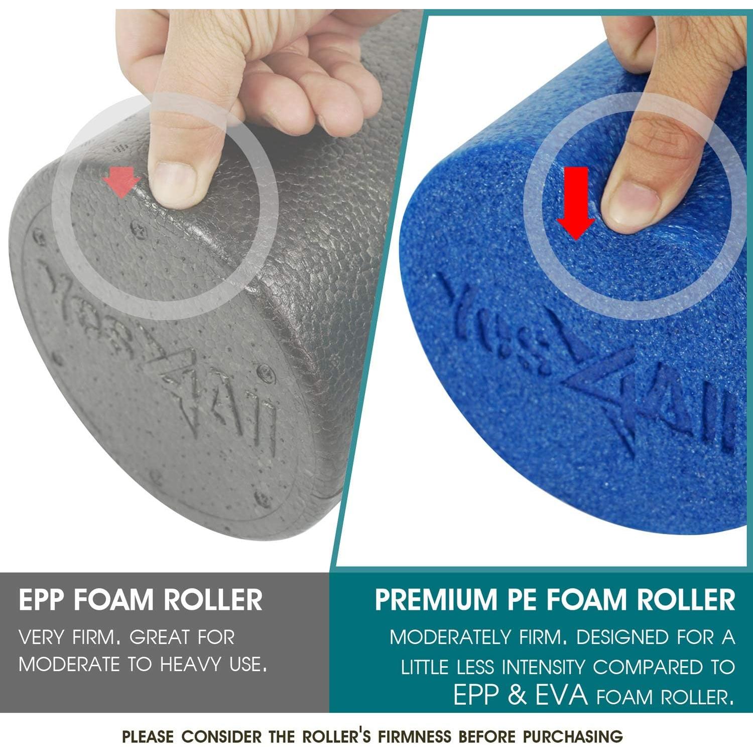 Rodillo de Espuma Dureza Media Yes4All 61 cm Azul