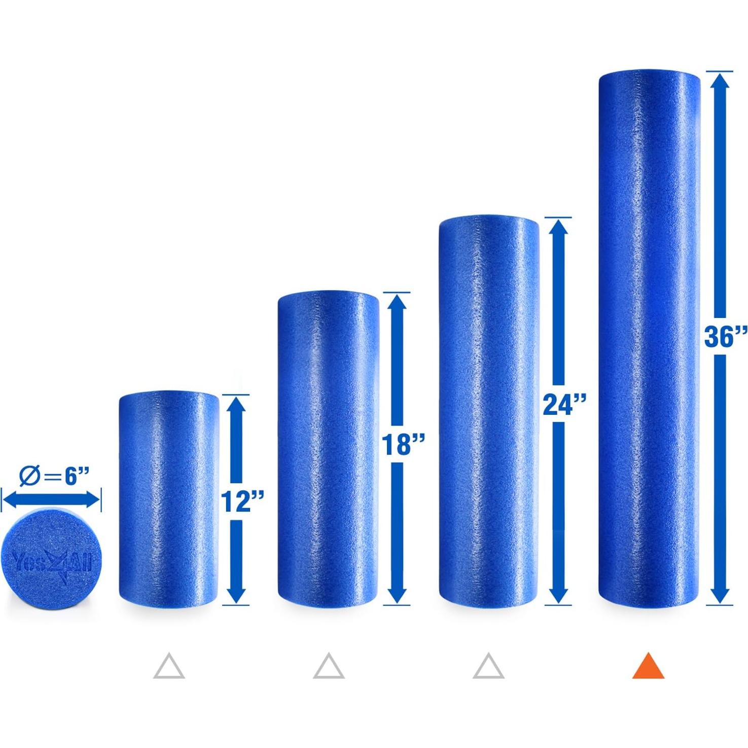 Rodillo de Espuma Dureza Media Yes4All 61 cm Azul