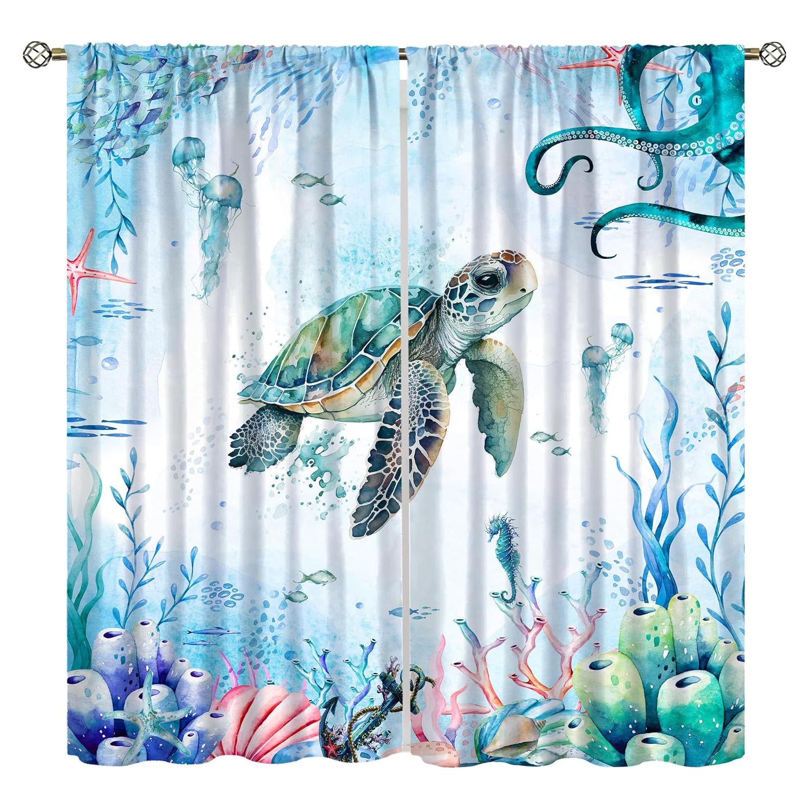 Cortinas AAVEUP Nauticas 53x160cm Opacas para Niños