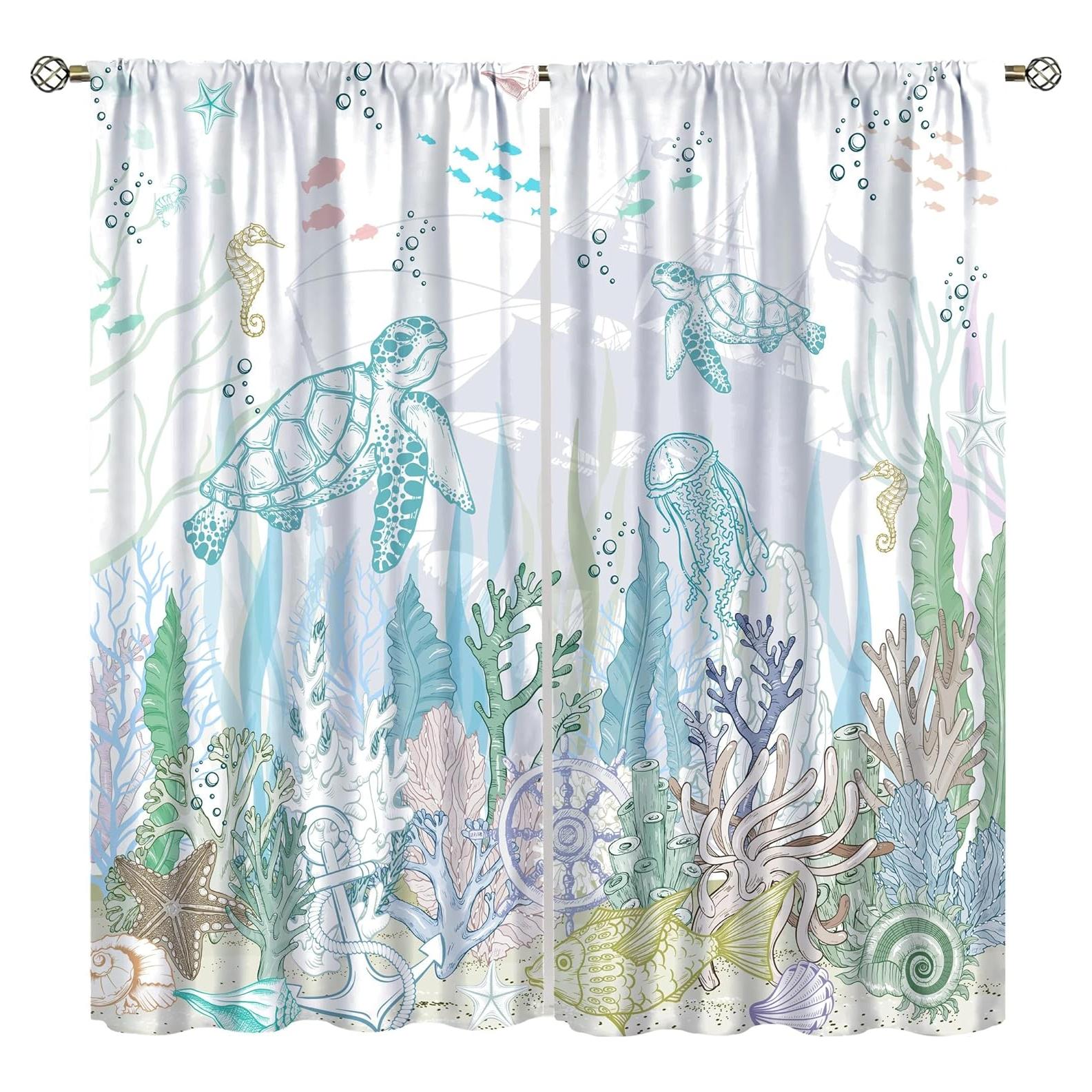 Cortinas AAVEUP Acuarela Tortuga Marina 54x114cm 30% Luz