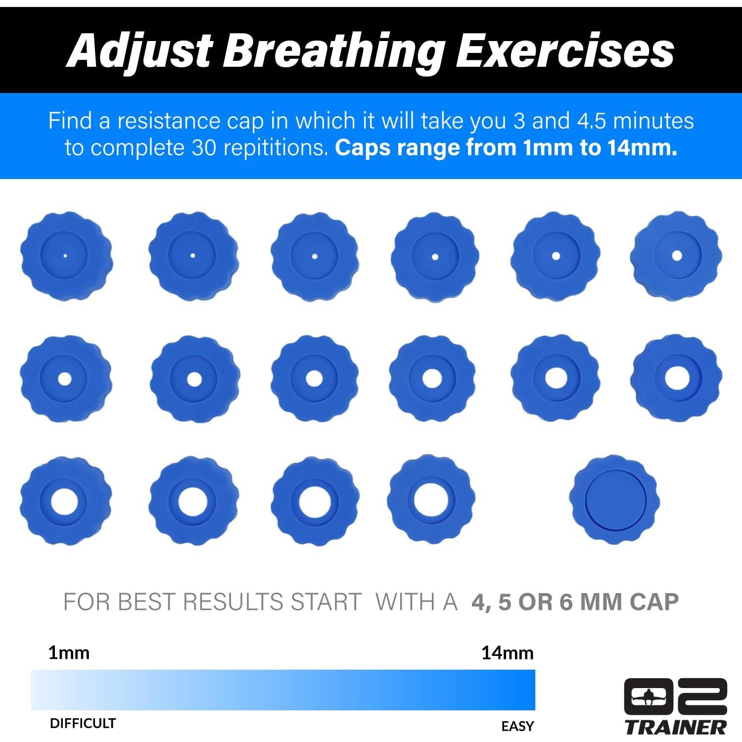 Entrenador Respiratorio Bas Rutten O2Trainer - Azul - 16 Tapas
