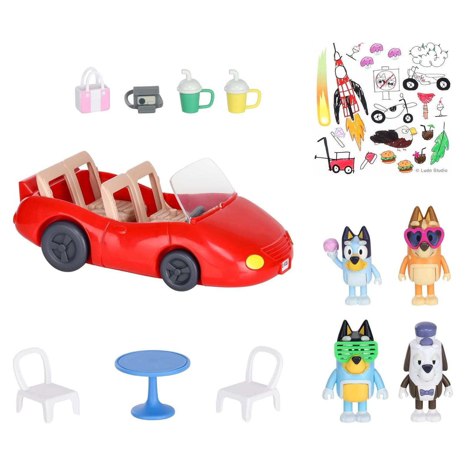 Vehículo Convertible de Escape Bluey + 4 Figuras + Accesorios