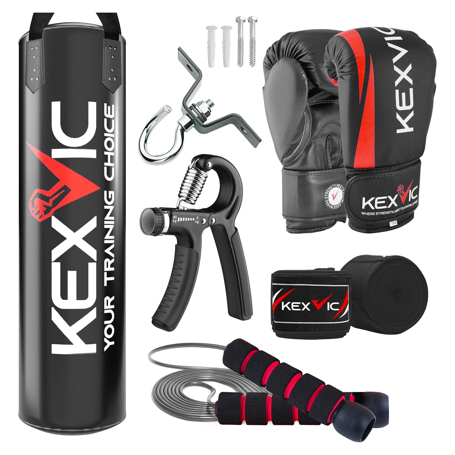 Saco de Boxeo KEXVIC 4FT + Guantes 12Oz + Accesorios