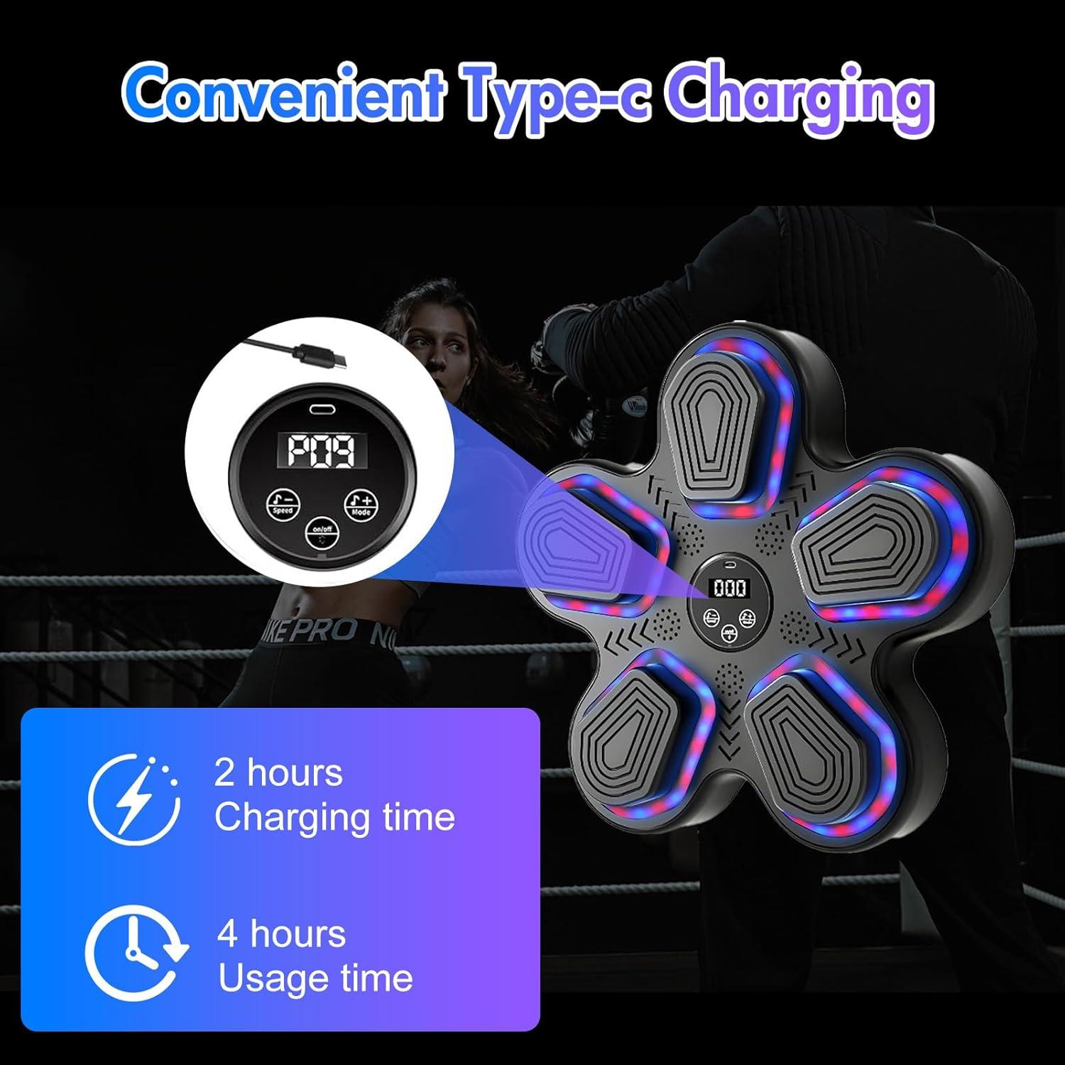 Máquina de Boxeo Musical ALSO GO 2025, 5 Objetivos, Bluetooth