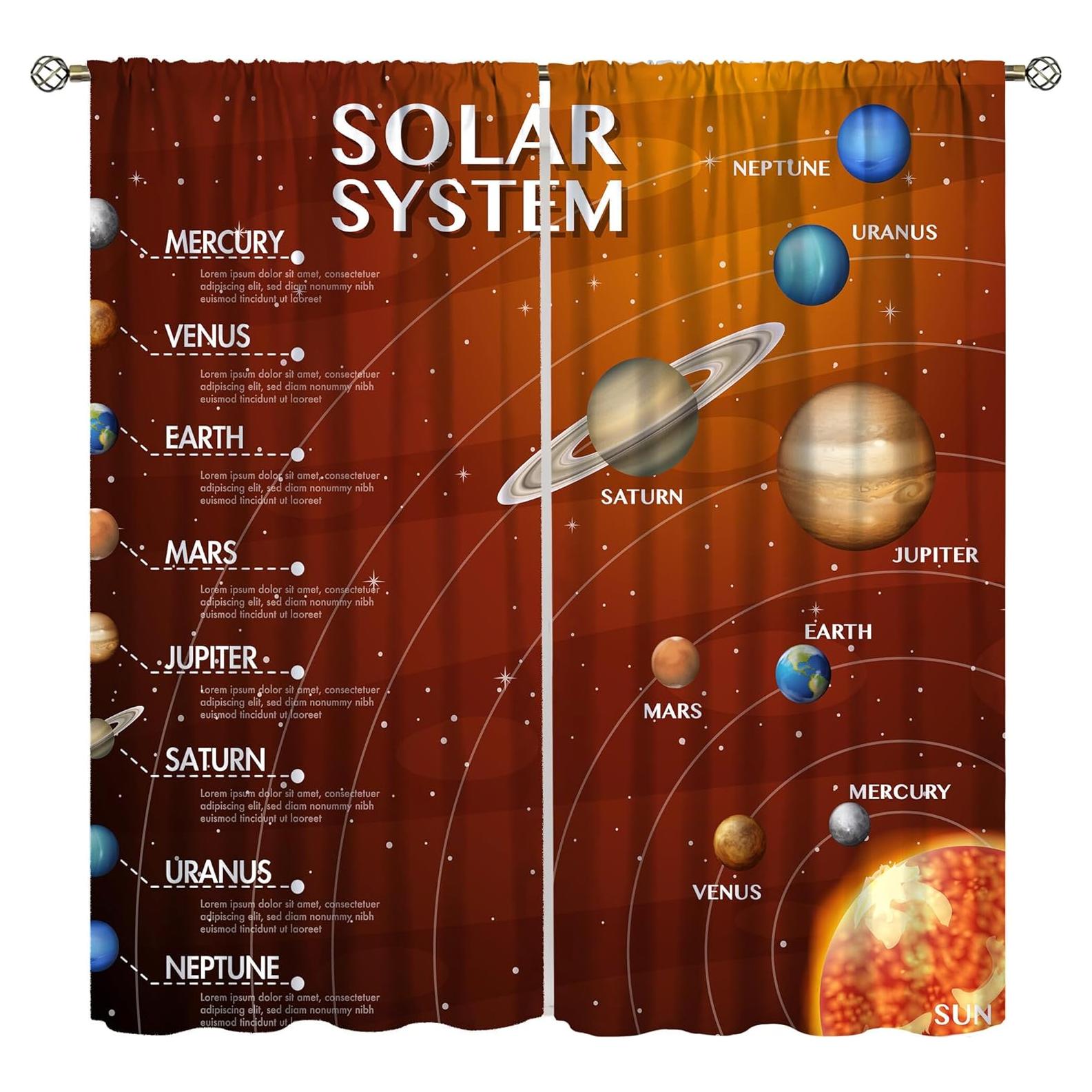 Cortinas Blackout Llylumty Galaxia 2 para Niños 53.5x137cm
