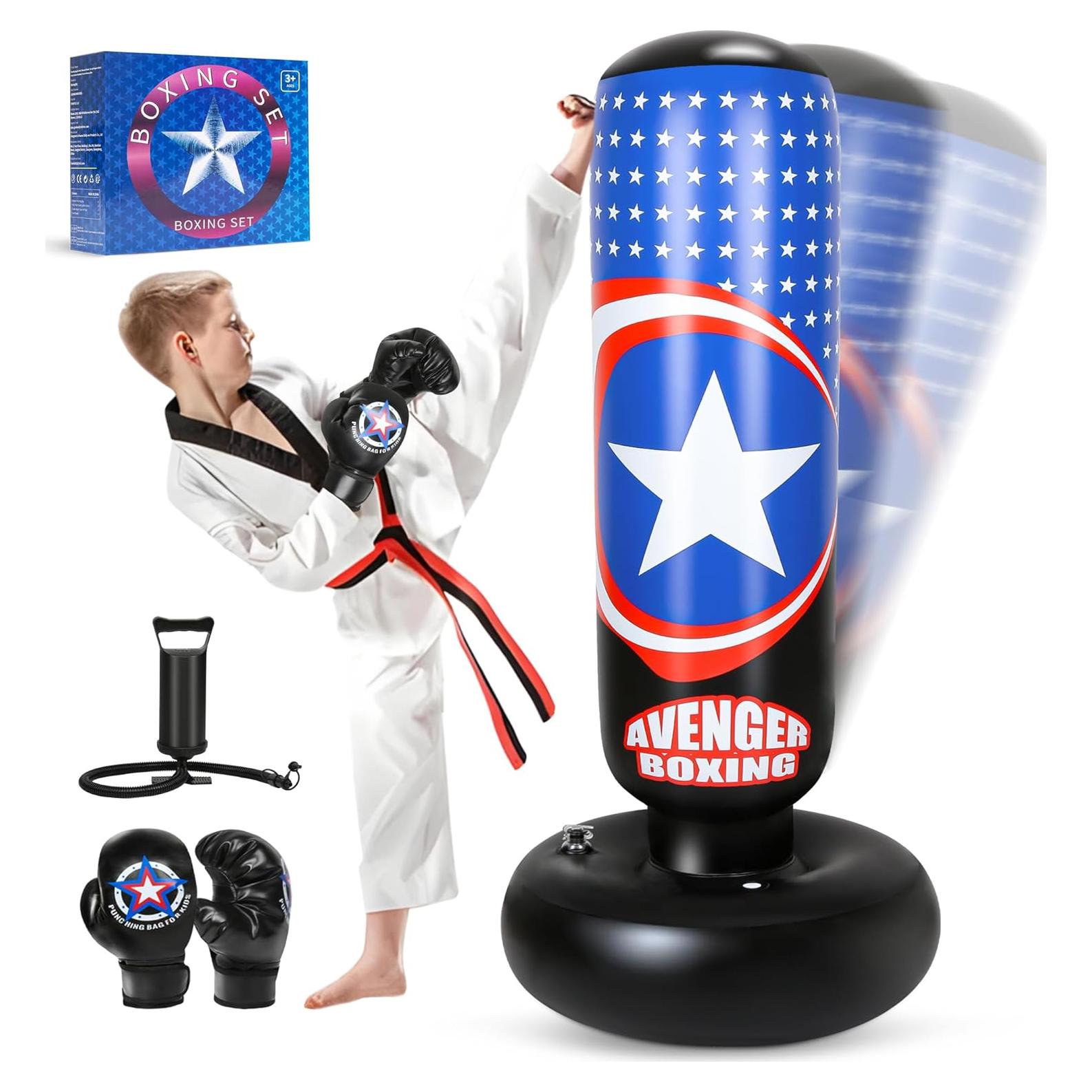 Saco de Boxeo Inflable YasinKidz 167 cm con Guantes