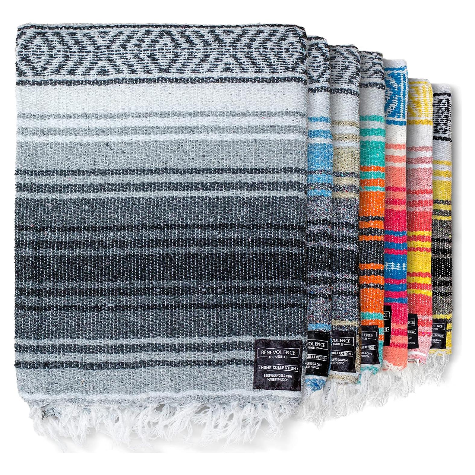 Manta Mexicana Tejida a Mano Benevolencia LA 127x178 cm Gris