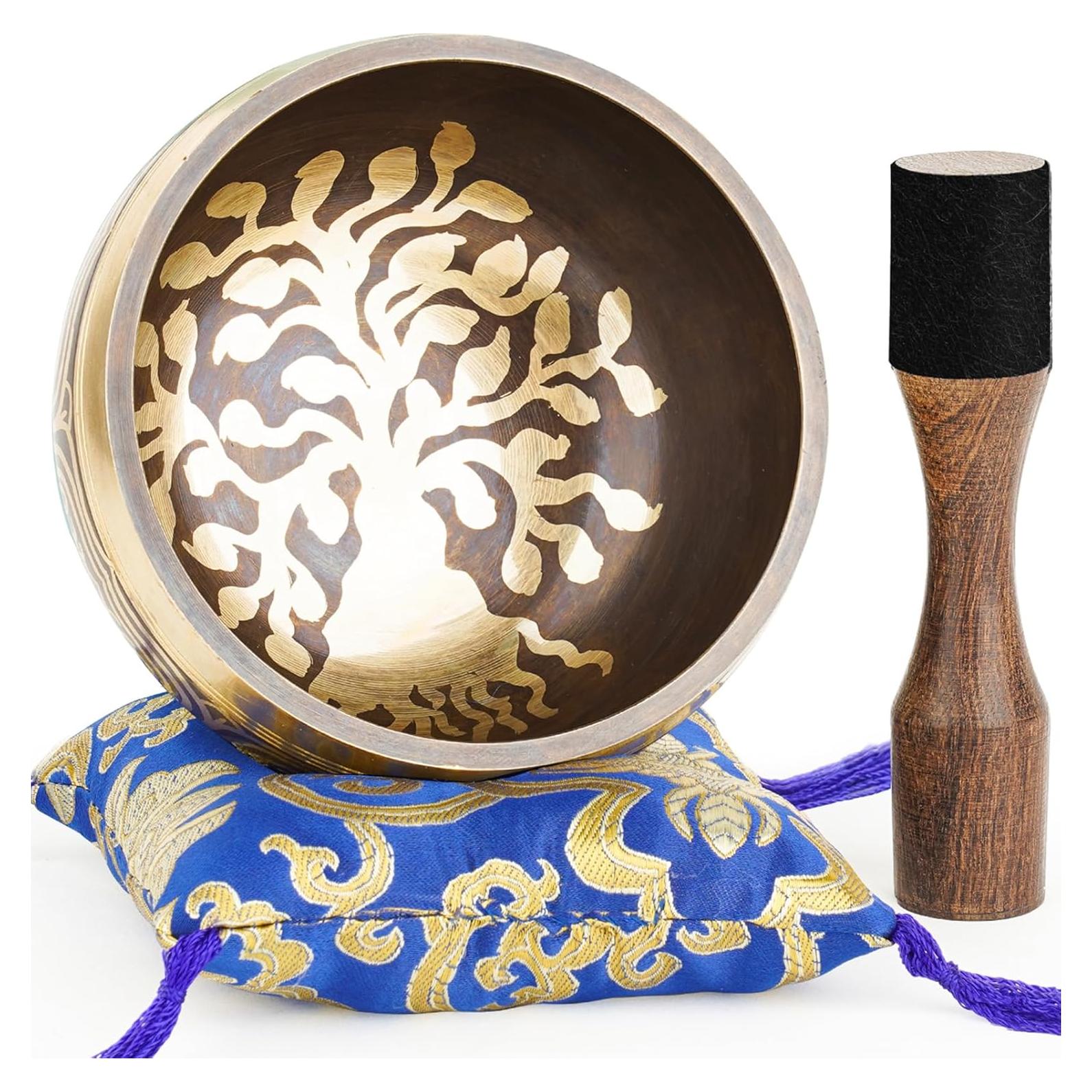 Cuenco Cantor Tibetano Hihealer 11.43 cm Azul - Hecho a Mano