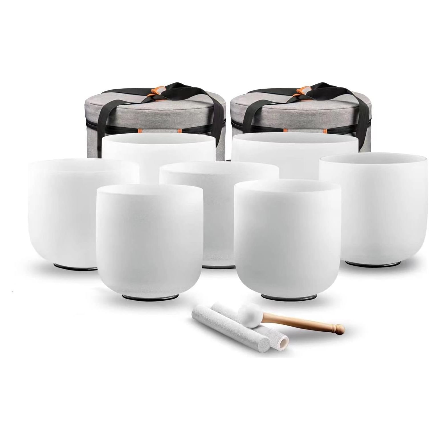 Set de 7 Cuencos Cantantes de Cuarzo RYAN DVAN 432Hz 17-30 cm