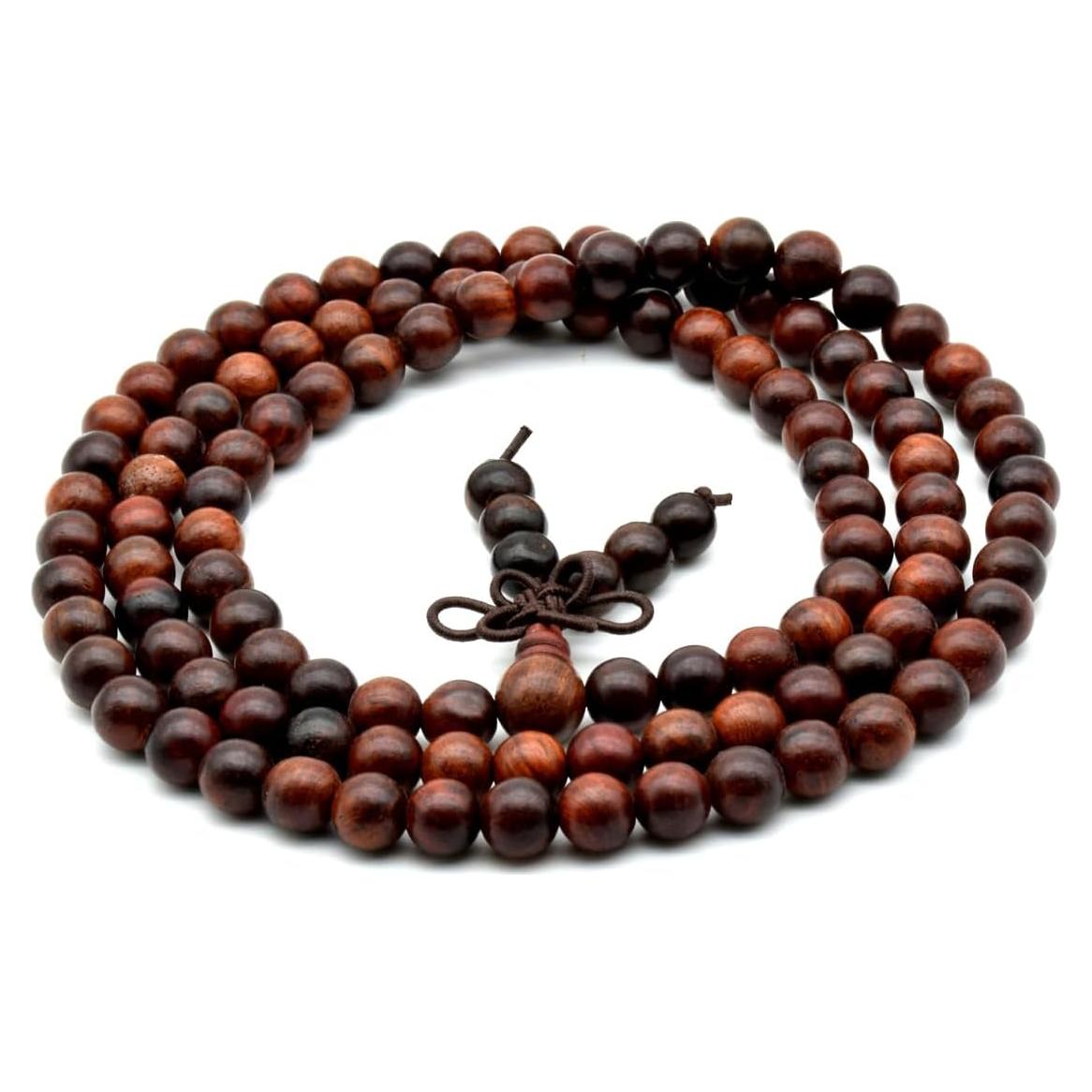 Collar de Oración Budista Zen Dear 108 Cuentas Madera 6mm