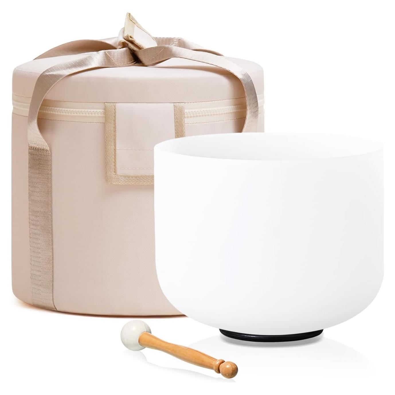 Bowl de Canto de Cuarzo 432HZ 17.78 cm Nota F Chakra Corazón