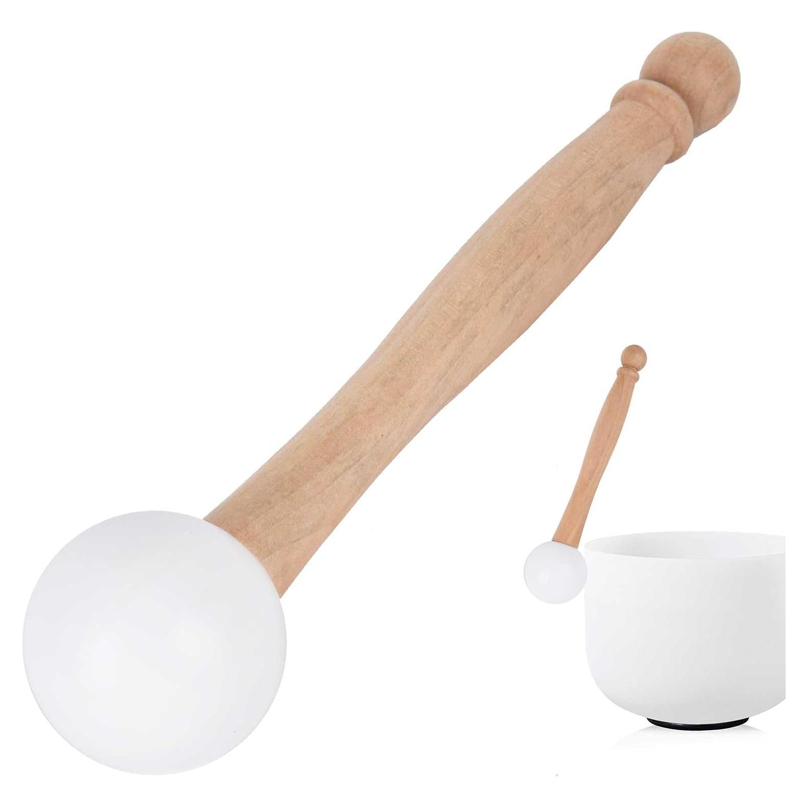 Mazo de Cuenco Cantante ChengFu de Cristal y Madera 20 cm