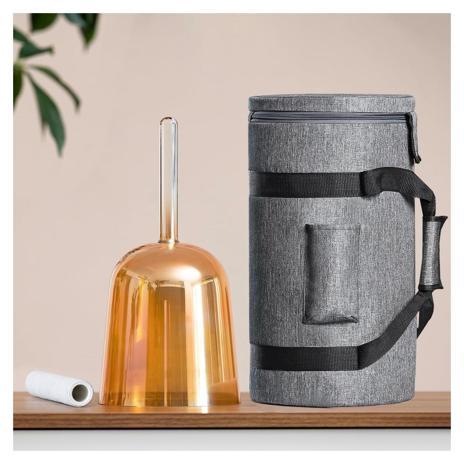 Cuenco de Cuarzo 15.24 cm Nota F Té Dorado con Mango y Bolsa