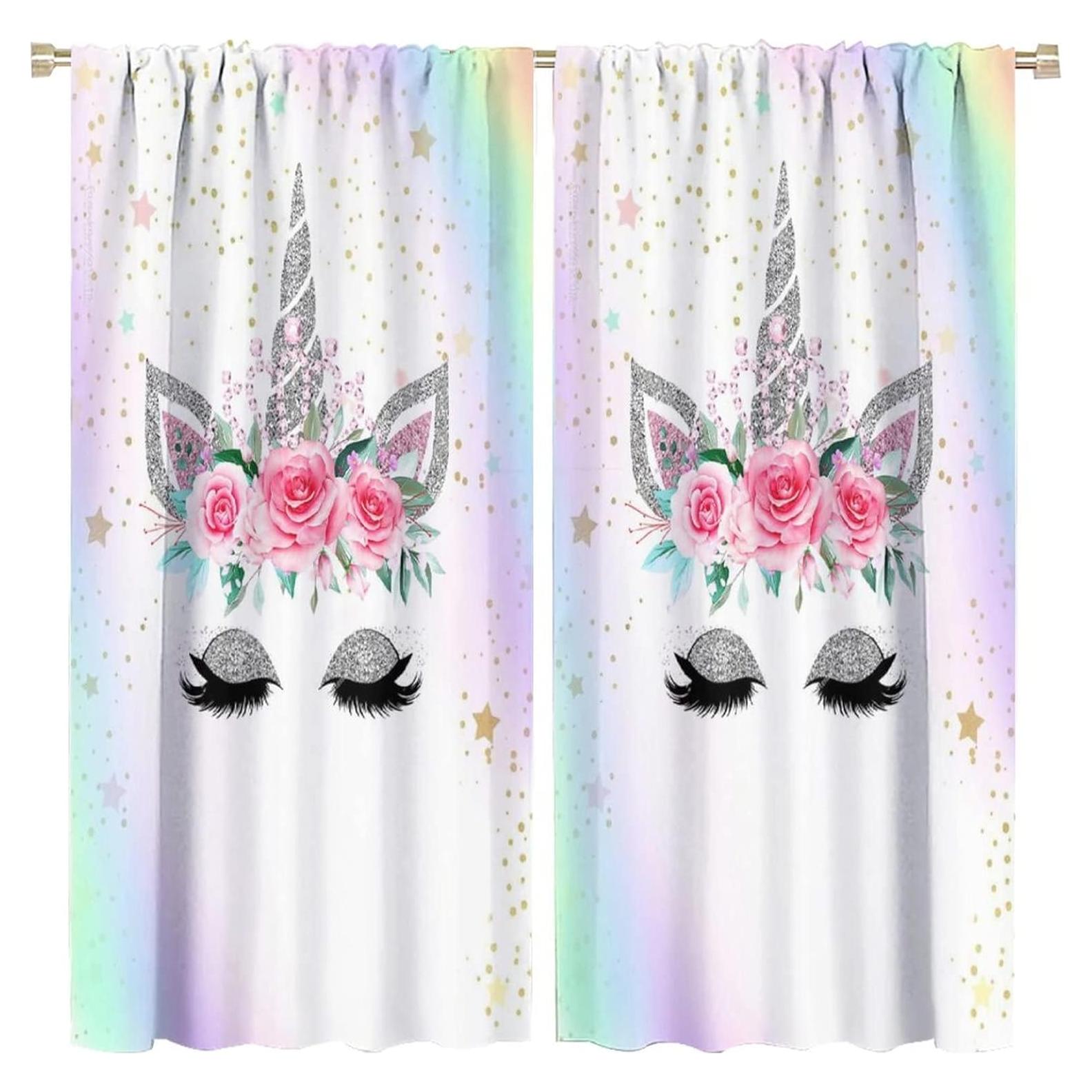 Cortinas Unicornio 2 Paneles 53x160 cm Blackout SXXLDNG