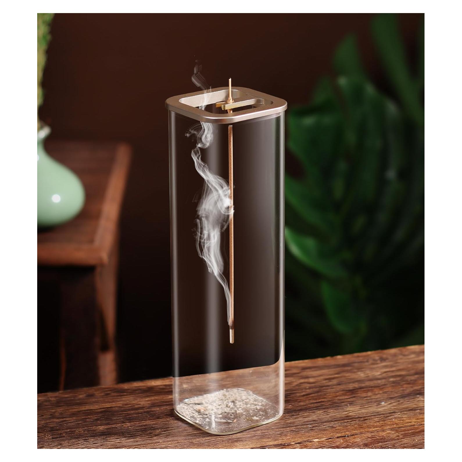 Soporte para Incienso Eavida Oro Champán con Recogedor de Cenizas