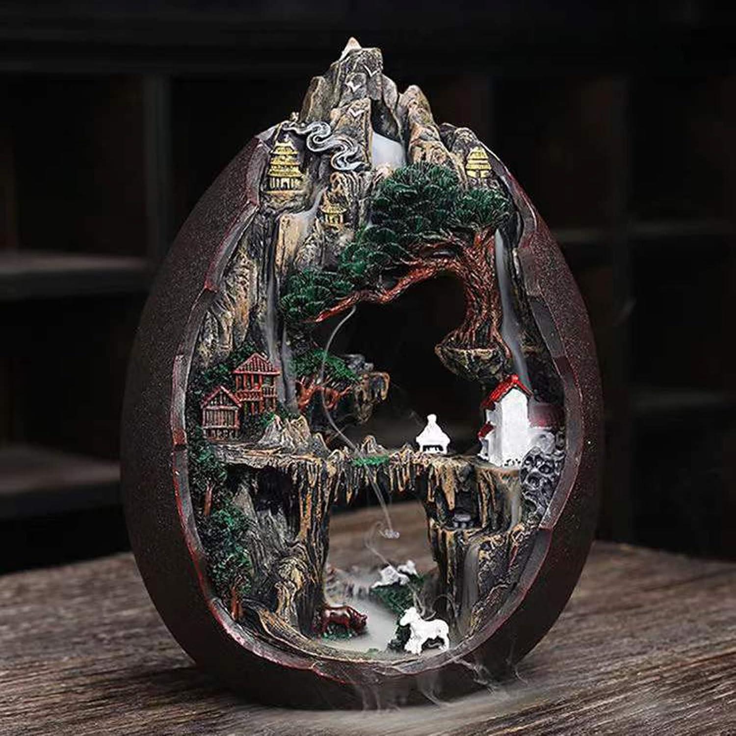 Quemador de Incienso Cascada Zvaiuk con 100 Conos y Accesorios