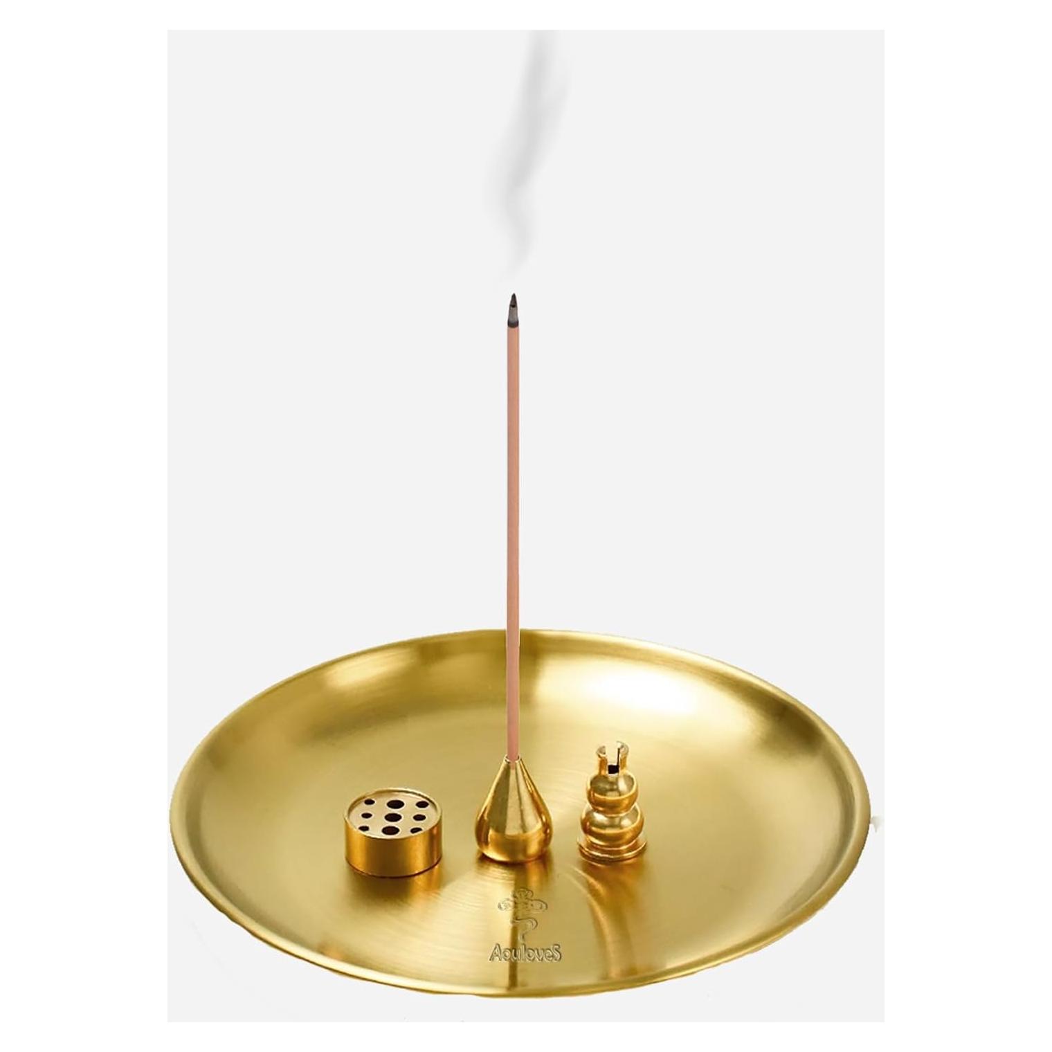 Soporte de Incienso 5 en 1 Aouloves de Latón para Varitas y Conos