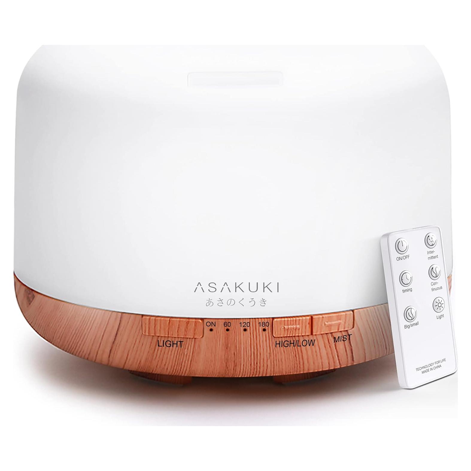 Difusor de Aceite Esencial ASAKUKI 500ml con Control Remoto