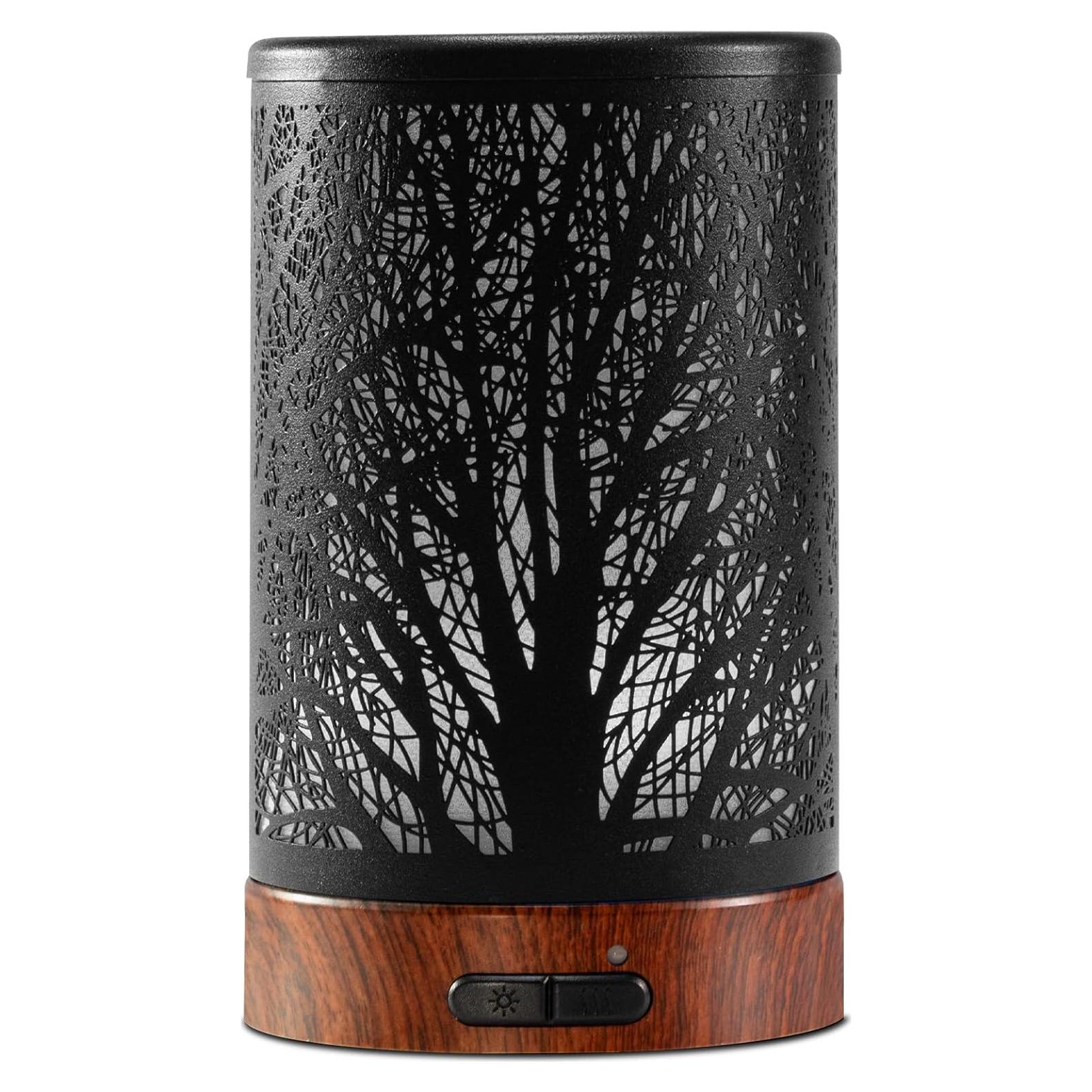 Difusor de Aceite Esencial EQUSUPRO 150ml Metal Negro con Luz LED