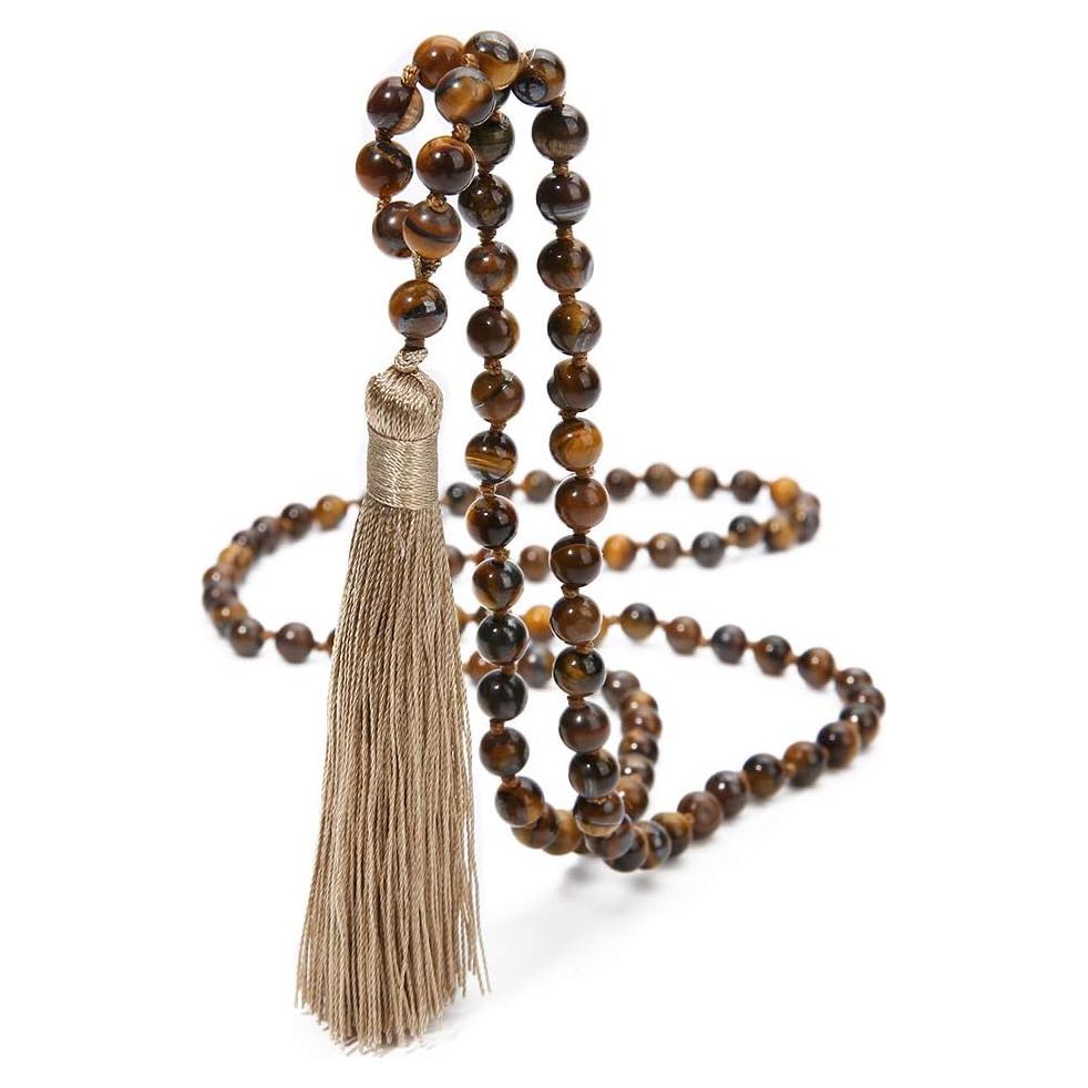 Collar Mala de Beads Chakra 50cm BALIBALI Ojo de Tigre