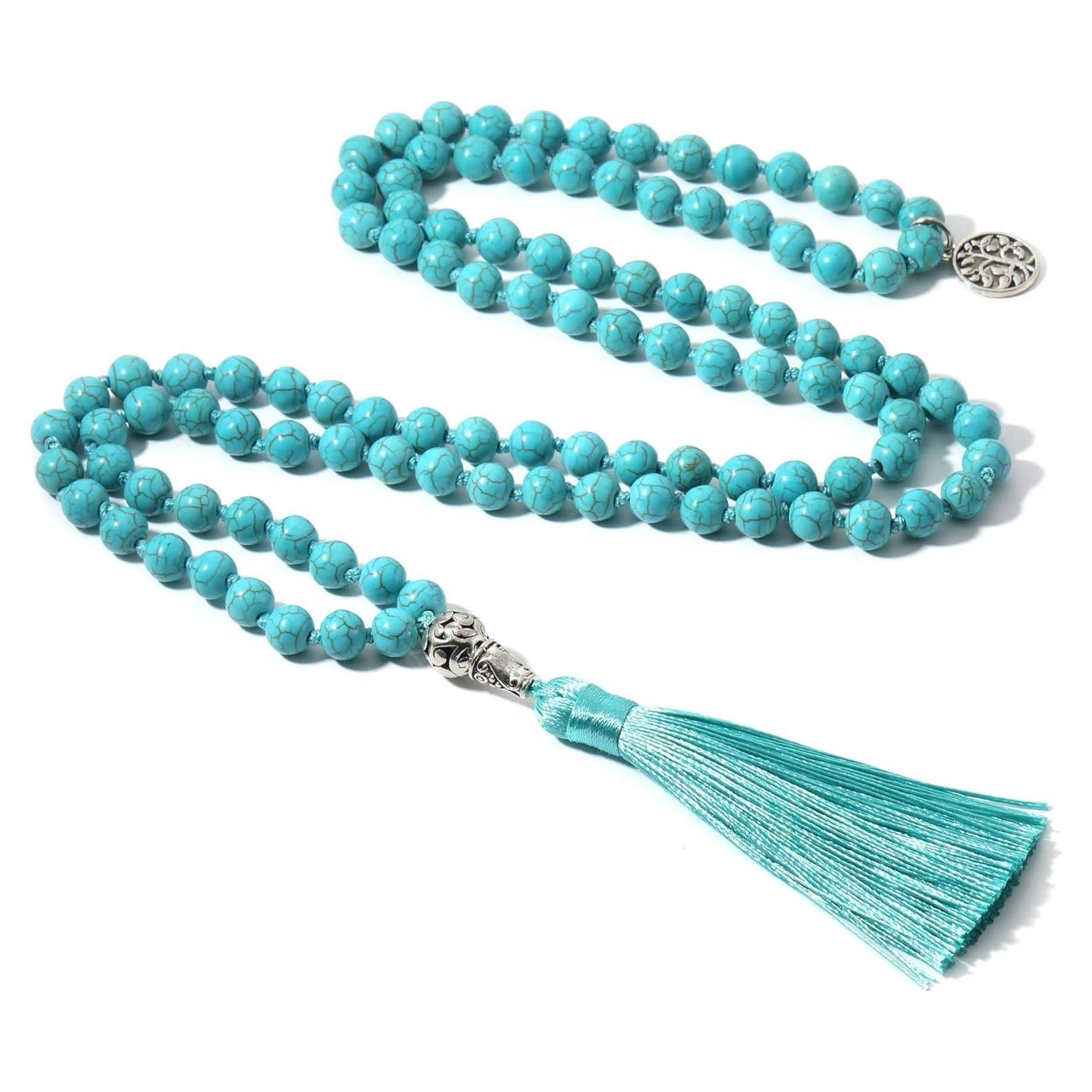 Collar de Cuentas Mala COLORFUL BLING 8MM Piedra Natural