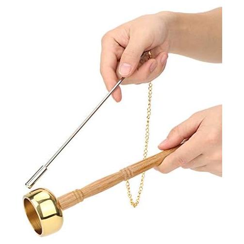 Campana Manual Budista TOPINCN de Bronce 26.1cm para Meditación