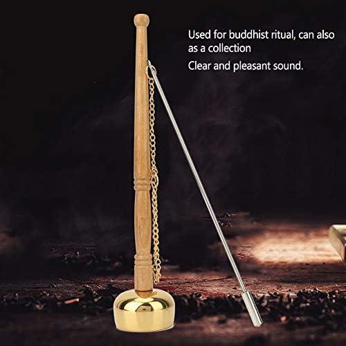 Campana Manual Budista TOPINCN de Bronce 26.1cm para Meditación