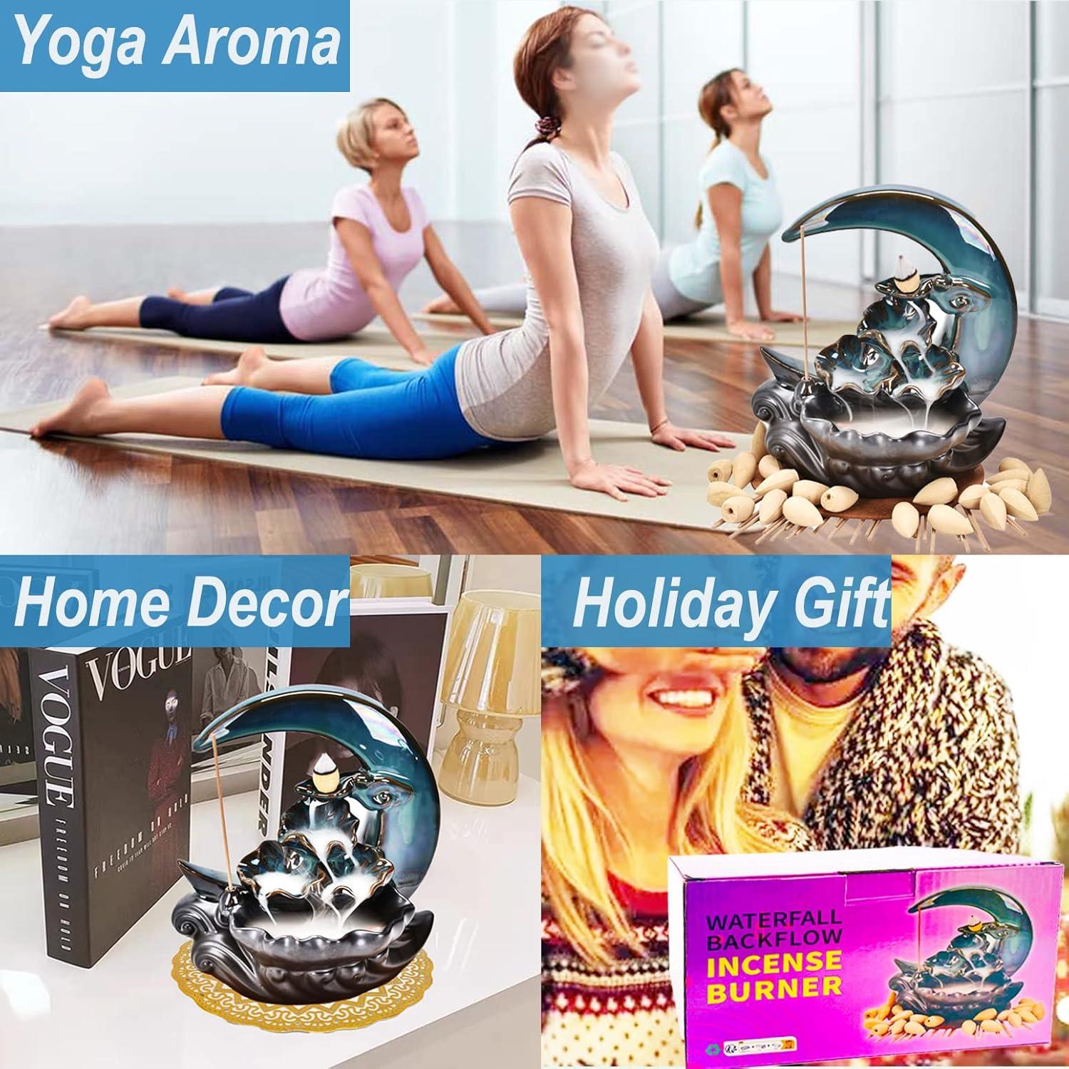 Quemador de Incienso de Retroceso Zvaiuk Luna Azul con 100 Conos